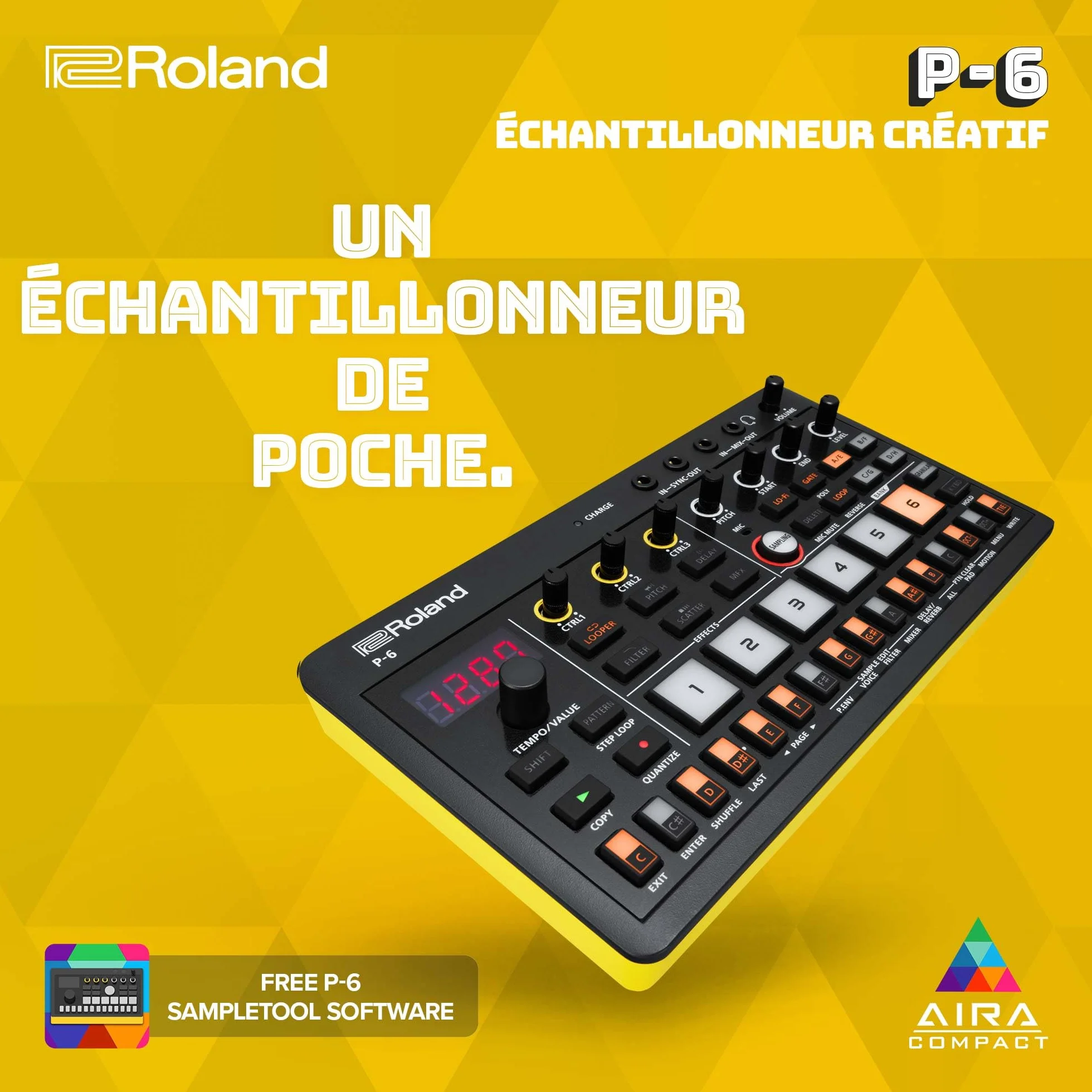 Roland P-6 Creative Sampler AIRA Compact Séquenceur Granulaire USB-C