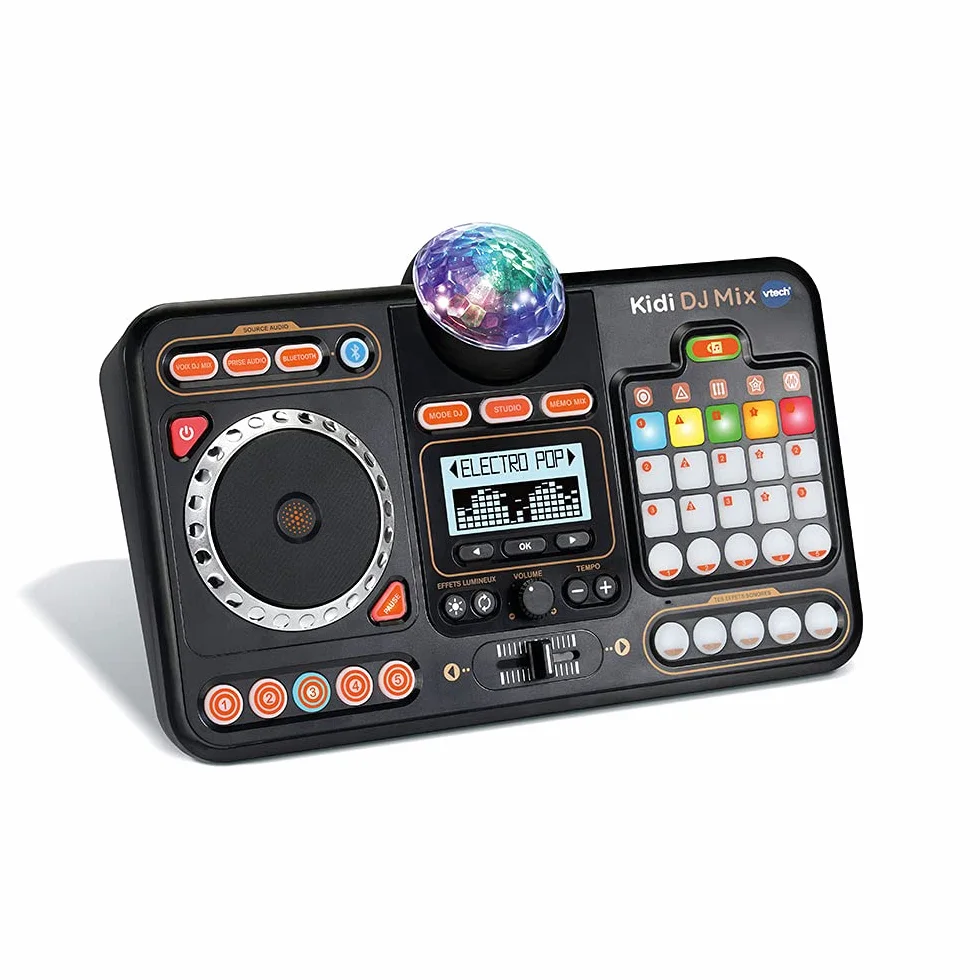 VTech Kidi DJ Mix Platine DJ Enfant 12 en 1 Table de Mixage Bluetooth avec Pads Lumineux