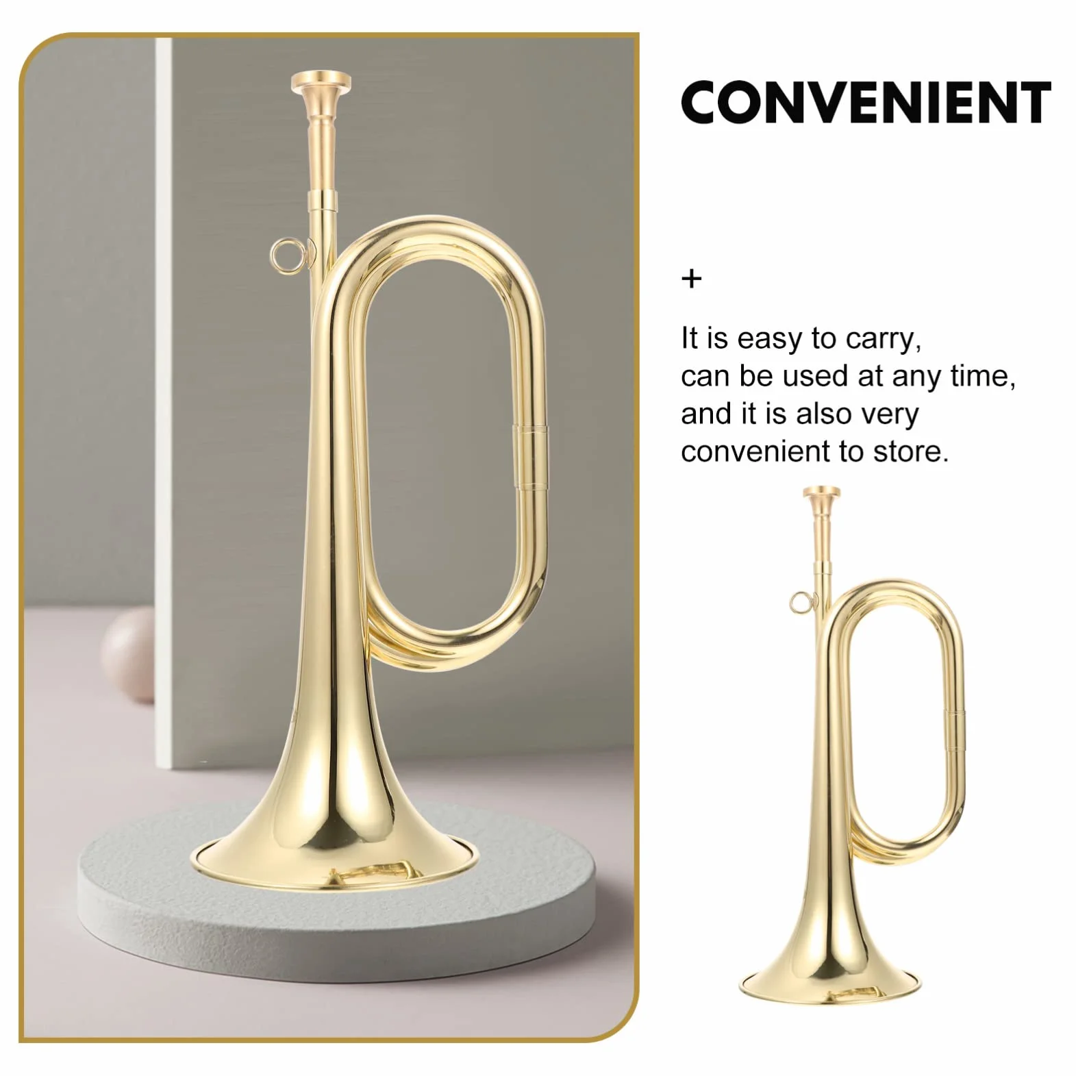 Clairon De Cavalerie En Laiton 31Cm Pour Débutants - Instrument À Vent Portable Avec Son Naturel