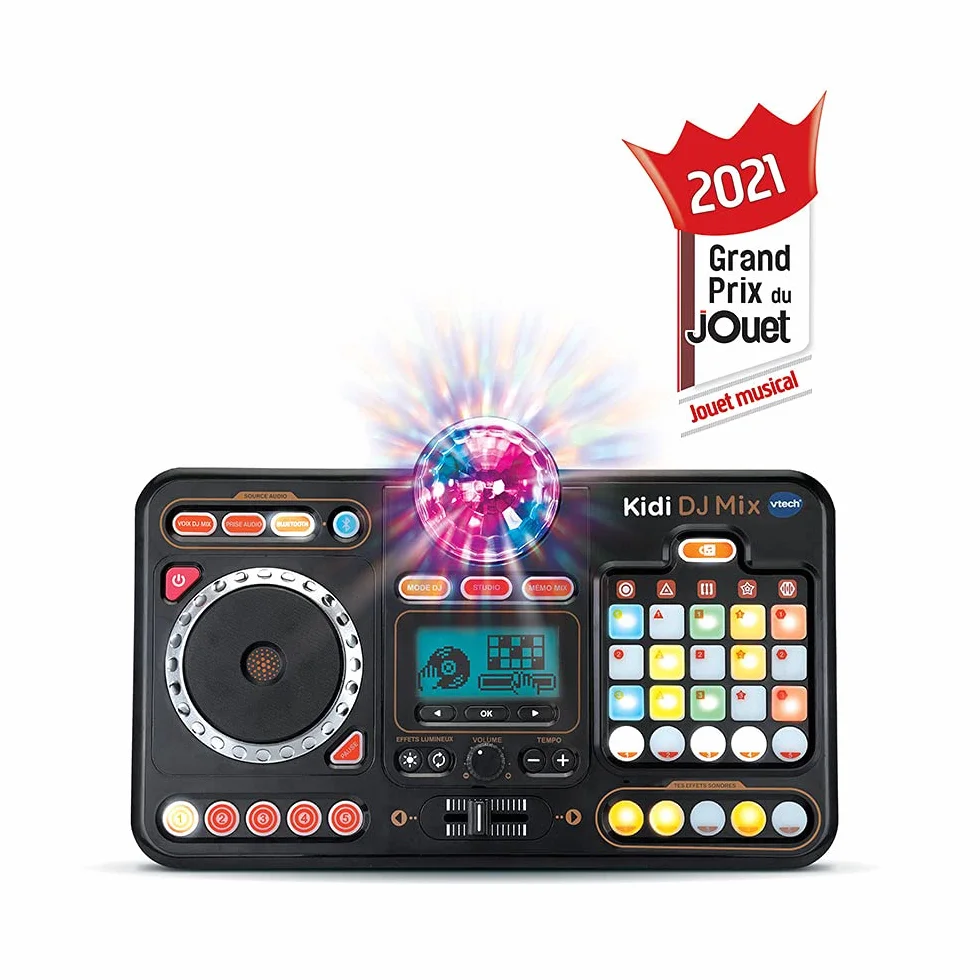 VTech Kidi DJ Mix Platine DJ Enfant 12 en 1 Table de Mixage Bluetooth avec Pads Lumineux