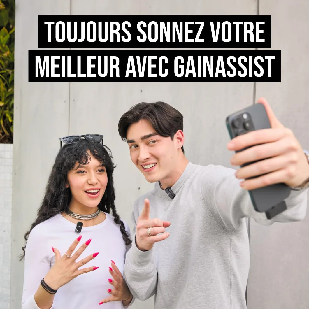 RØDE Wireless Micro, Microphone sans Fil Compact, Deux micros avec boîtier de Charge pour Smartphone, Lightning, Noir