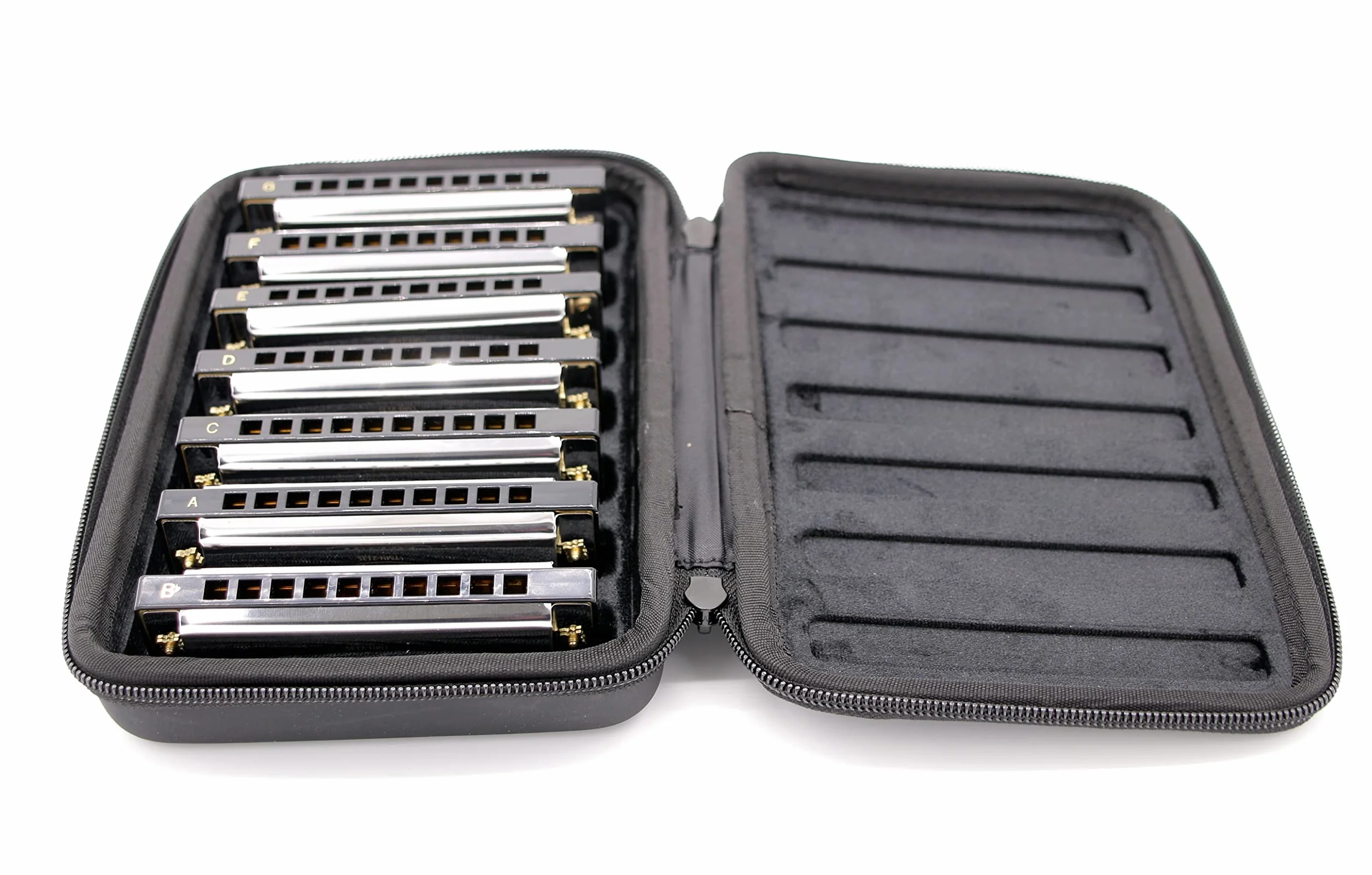 Harmonica Set 7 Trous 10 Tonalités Do Ré Mi Fa Sol La Si bémol Majeur Coffre Robuste TMH-213S