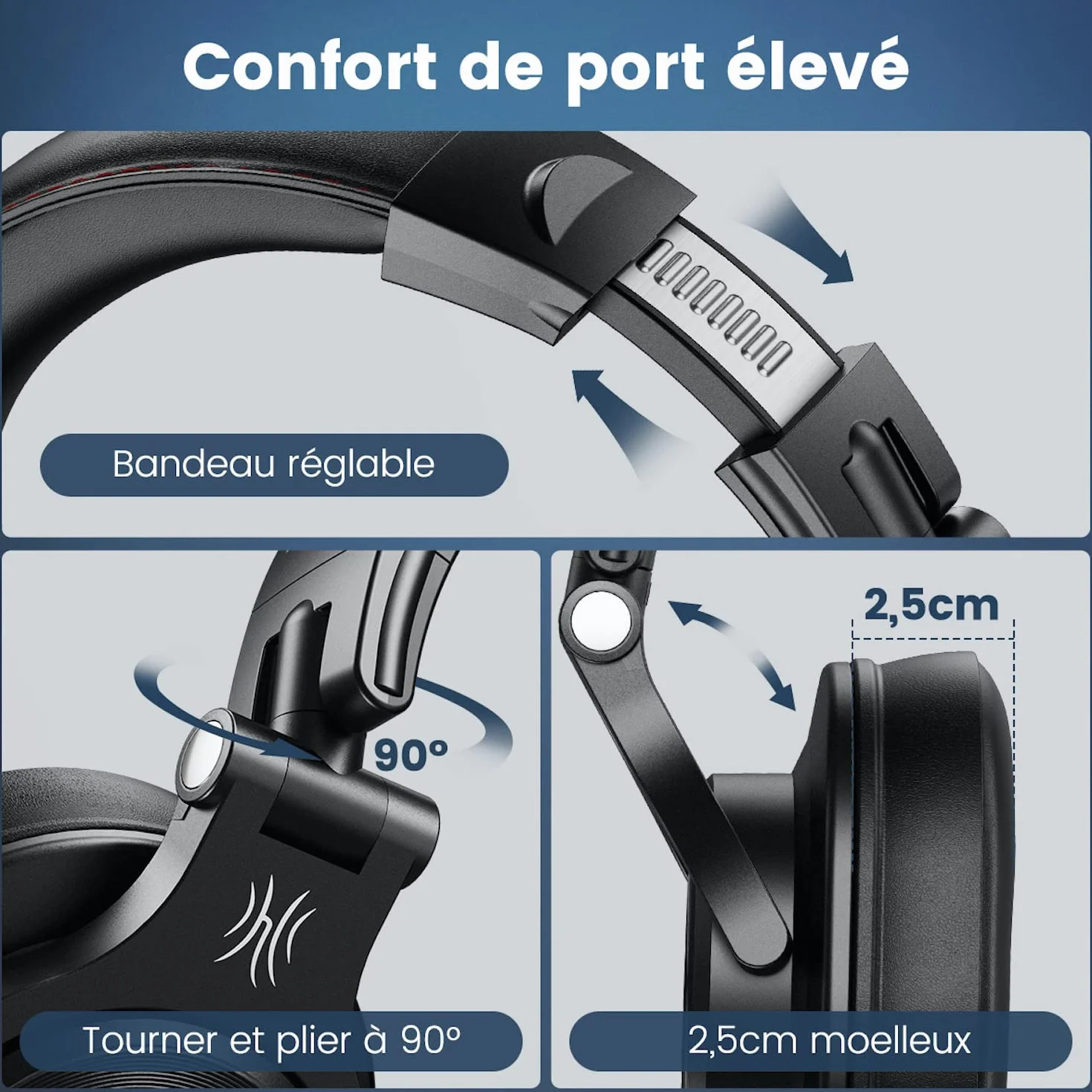 OneOdio Fusion A71 Casque Audio Studio DJ Monitoring Noir