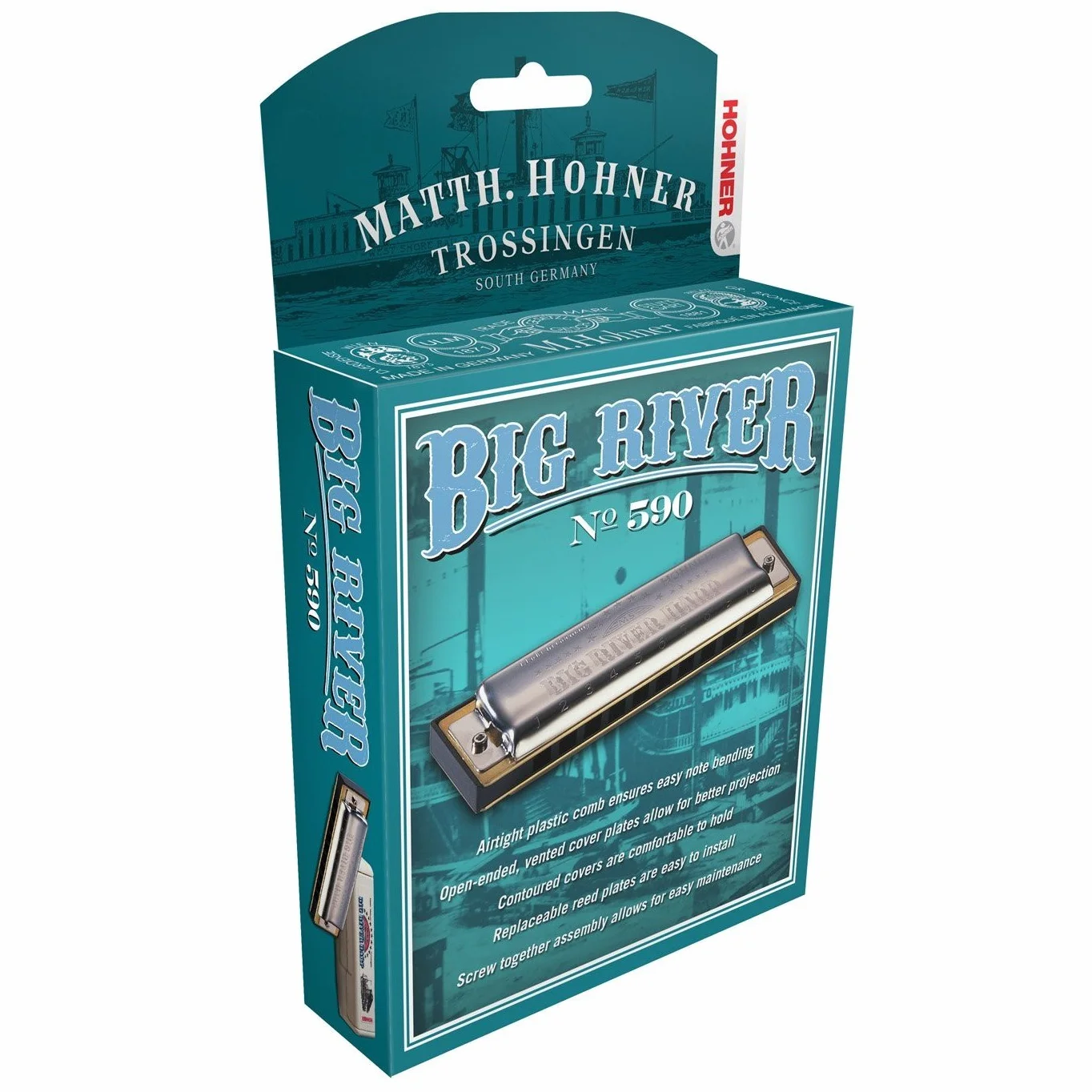 Hohner Big River Harmonica, clé de BB 590bx-bb
