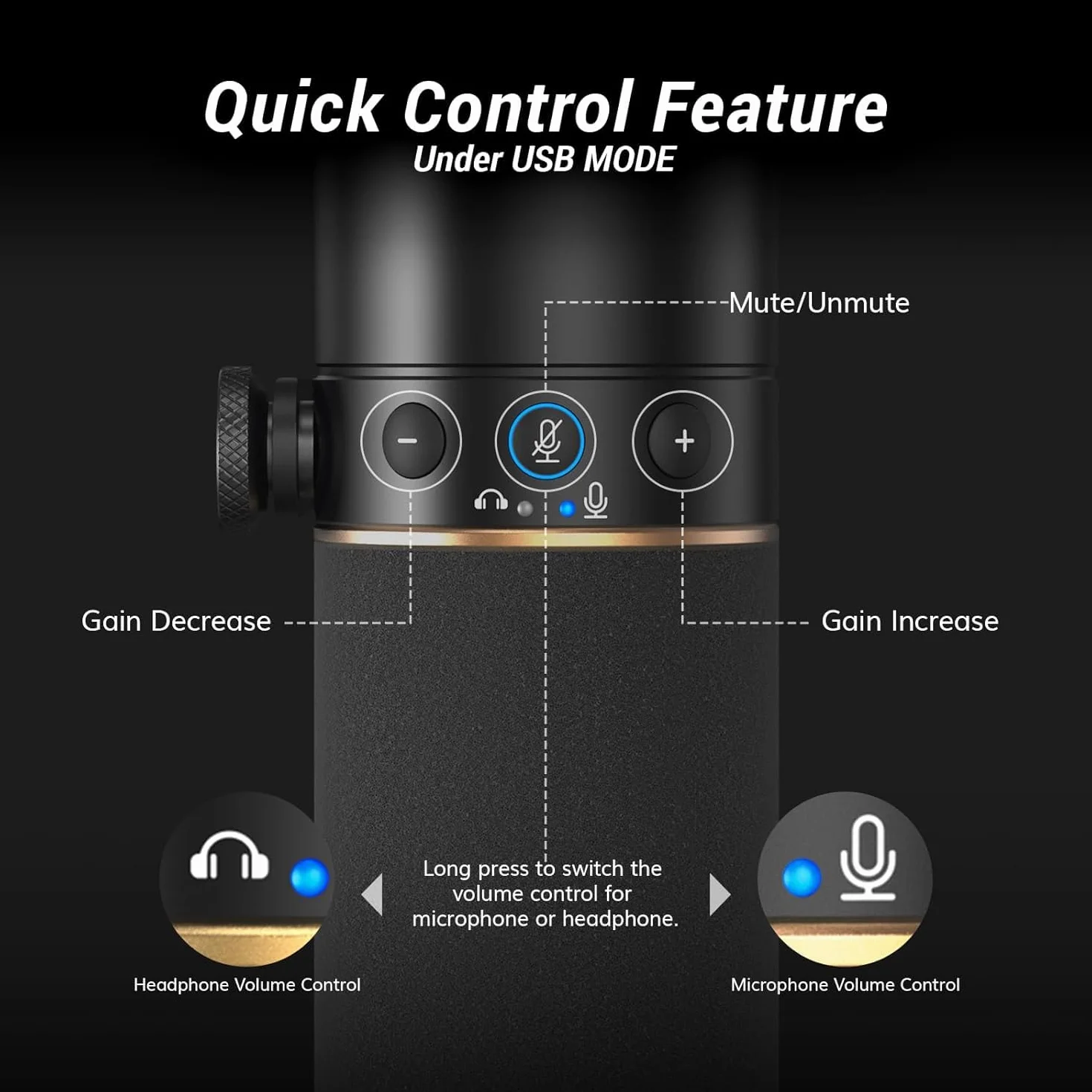 TONOR TD510+ Microphone Cardioïde Dynamique USB/XLR Studio avec Bras de Support pour Podcasting Gaming Streaming