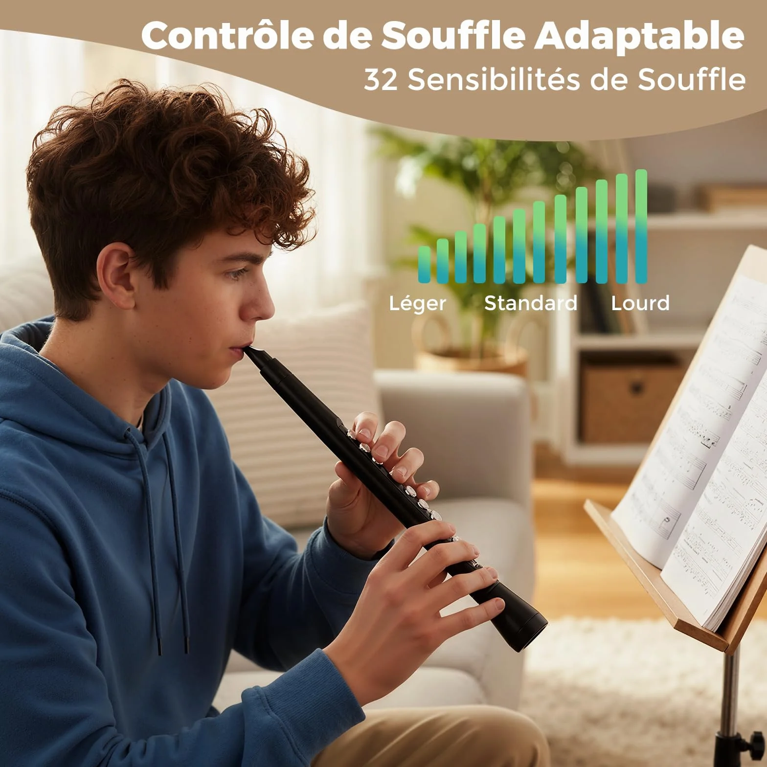 GOPLUS Saxophone Électronique avec Écran LED, Instrument à Vent Numérique MIDI 100 Sons