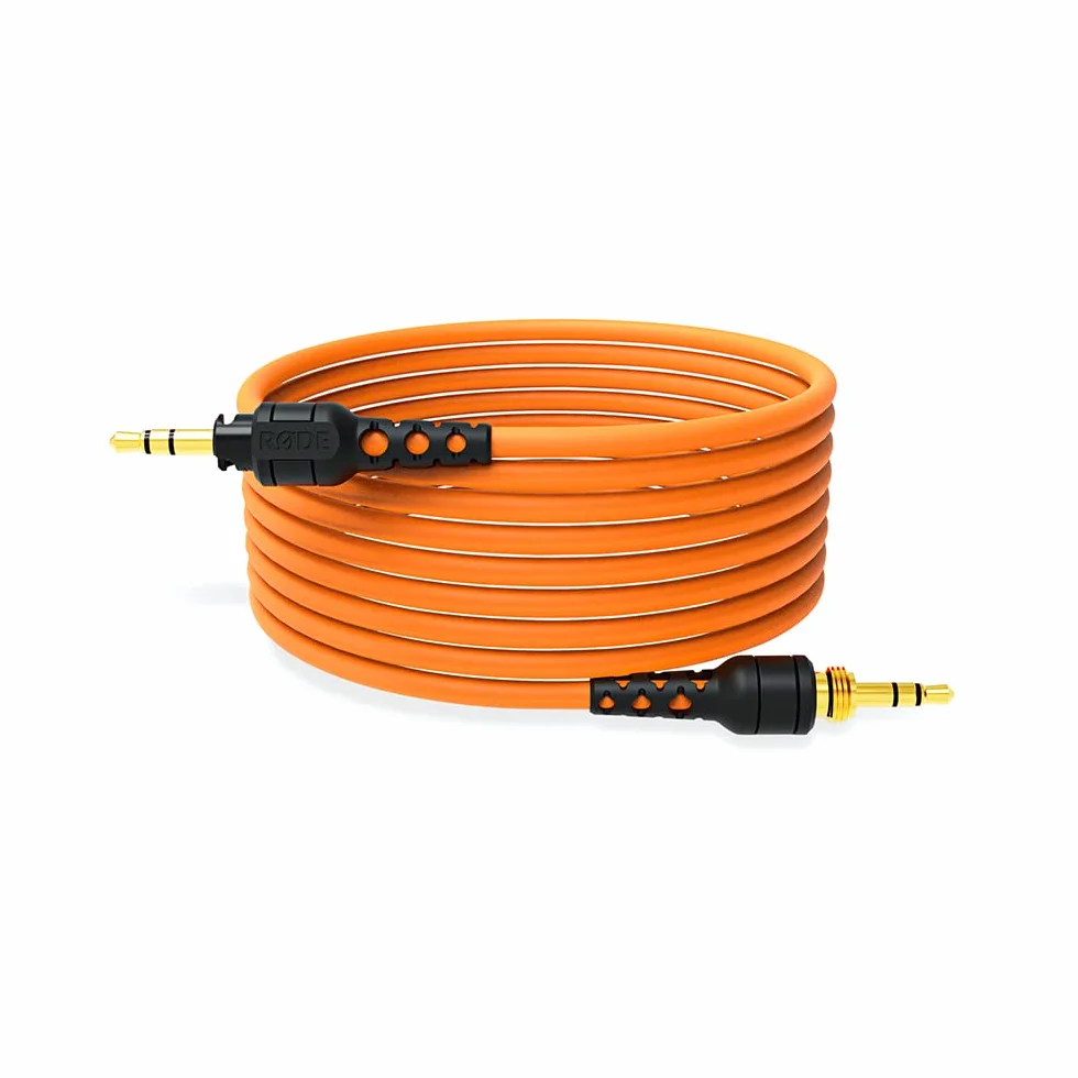 RØDE NTH-Cable pour casque NTH-100, 2,4m câble audio mâle à mâle 3,5mm avec adaptateur ¼-inch Orange