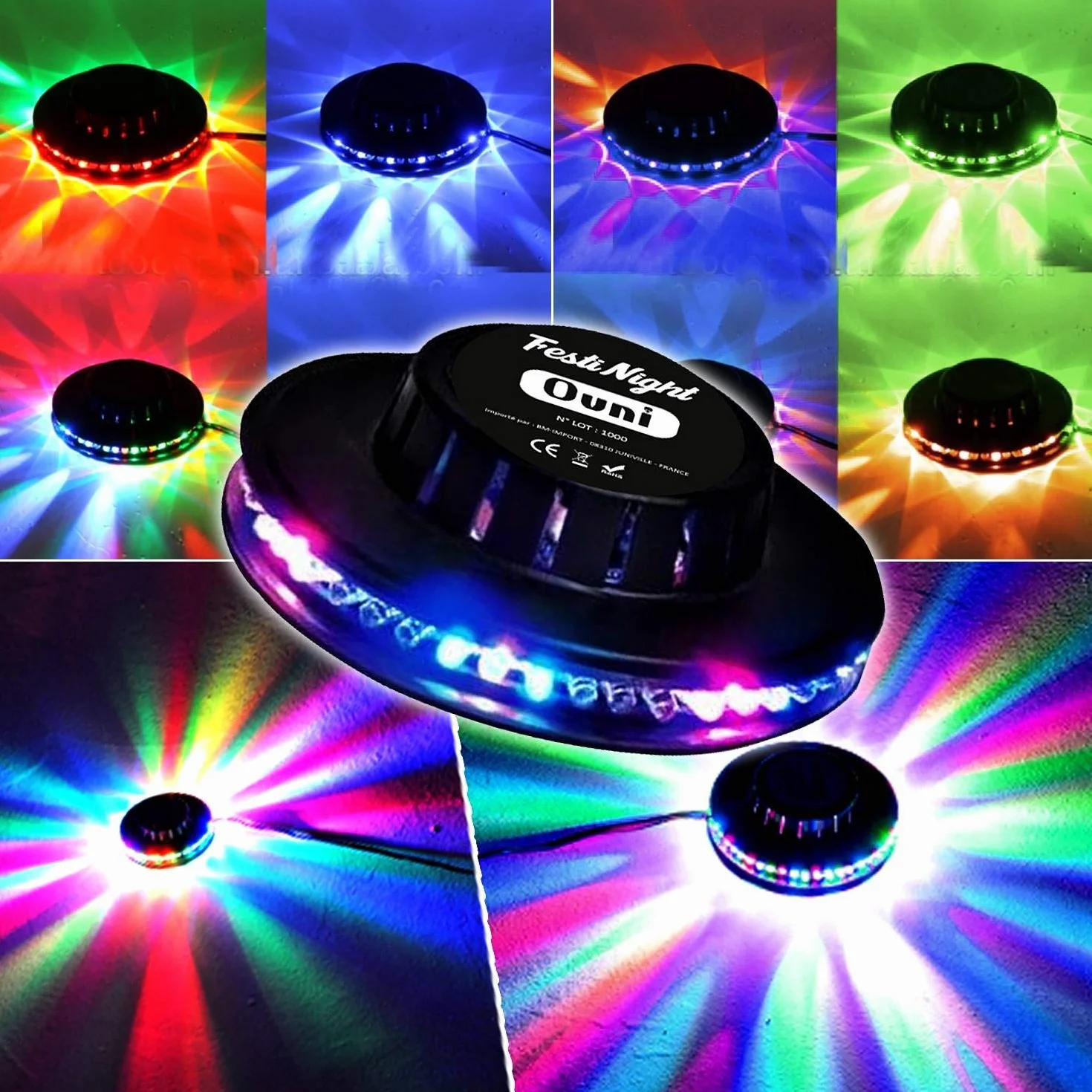 Enceinte Mobile 200W SONO DJ Autonome sur Batterie LED RVB USB/SD/Bluetooth + Micro