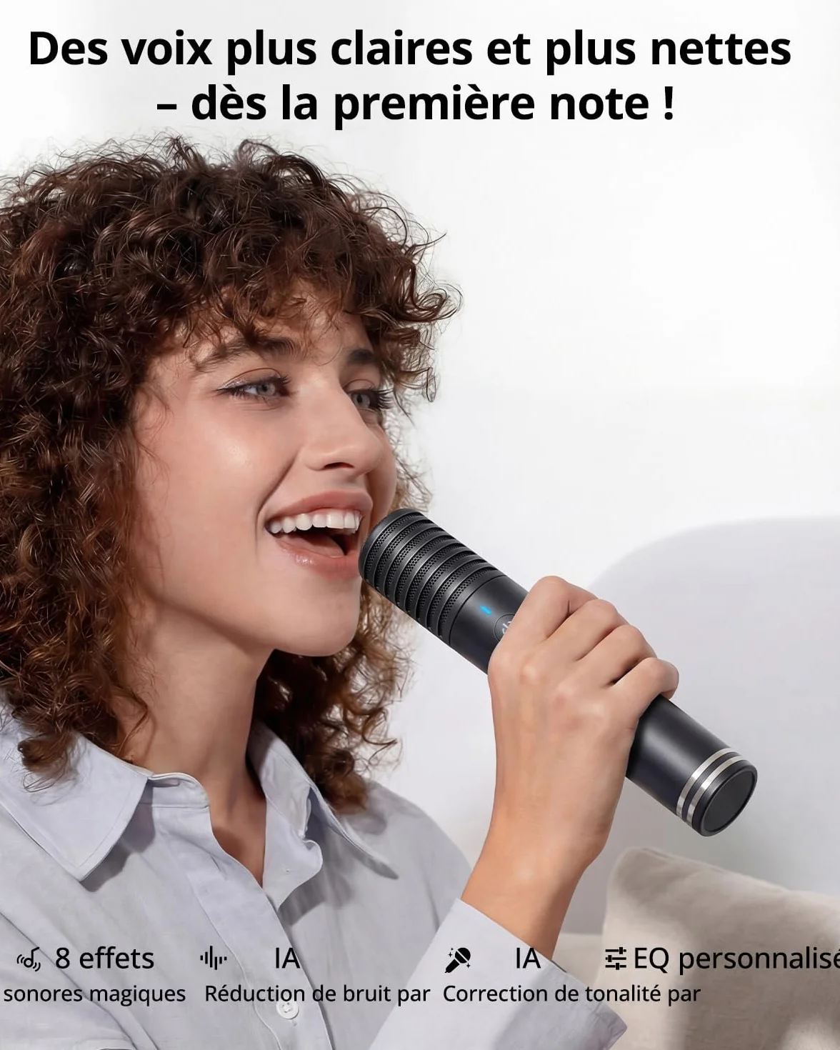 Ikarao Karaoké Adulte Enceinte Pro avec Écran 2 Micros sans Fil 140W Compatible Wi-Fi HDMI TV Abonnement Karafun Inclus Shell S2