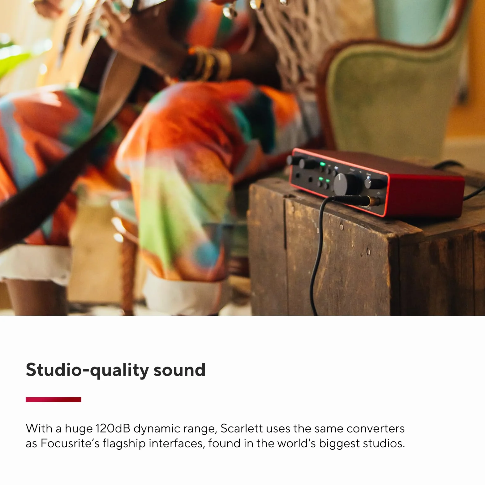 Focusrite Scarlett 2i2 4th Gen interface audio USB enregistrement streaming podcast