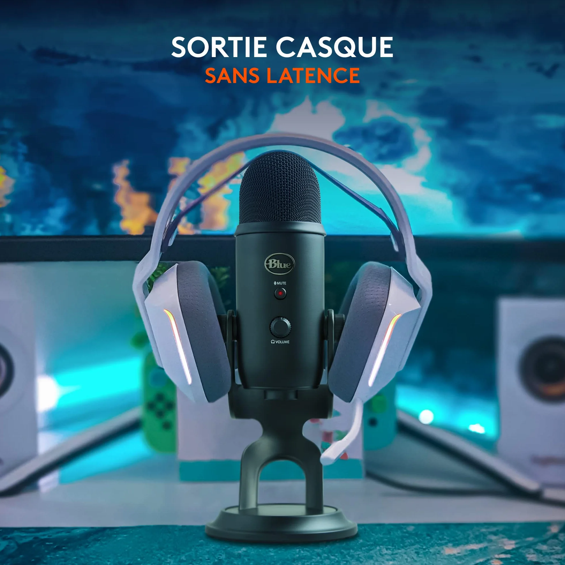 Logitech Blue Yeti Microphone USB pour Enregistrement Streaming Gaming Podcast PC Mac Noir