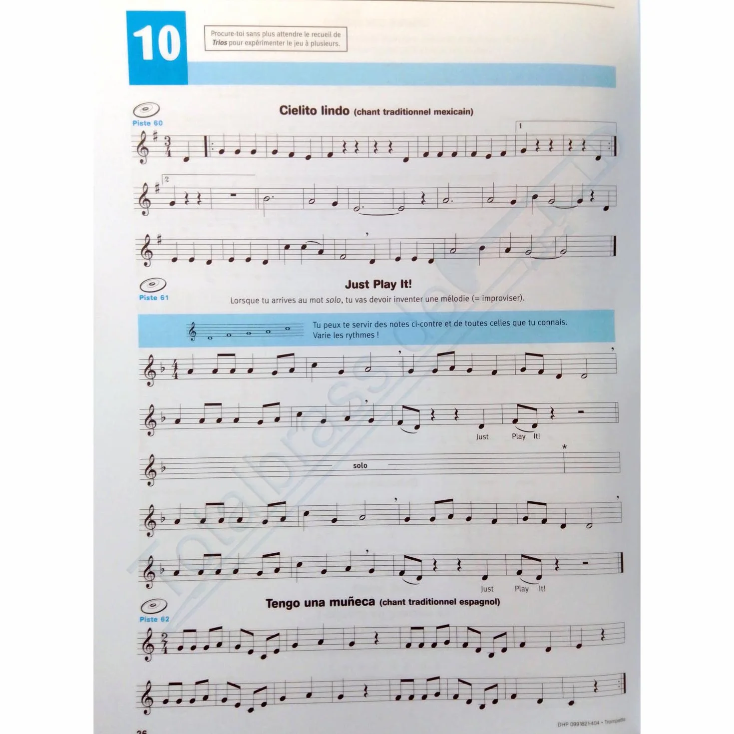 Écouter, Lire & Jouer 1 Trompètte + accès audio + Chiffon microfibre