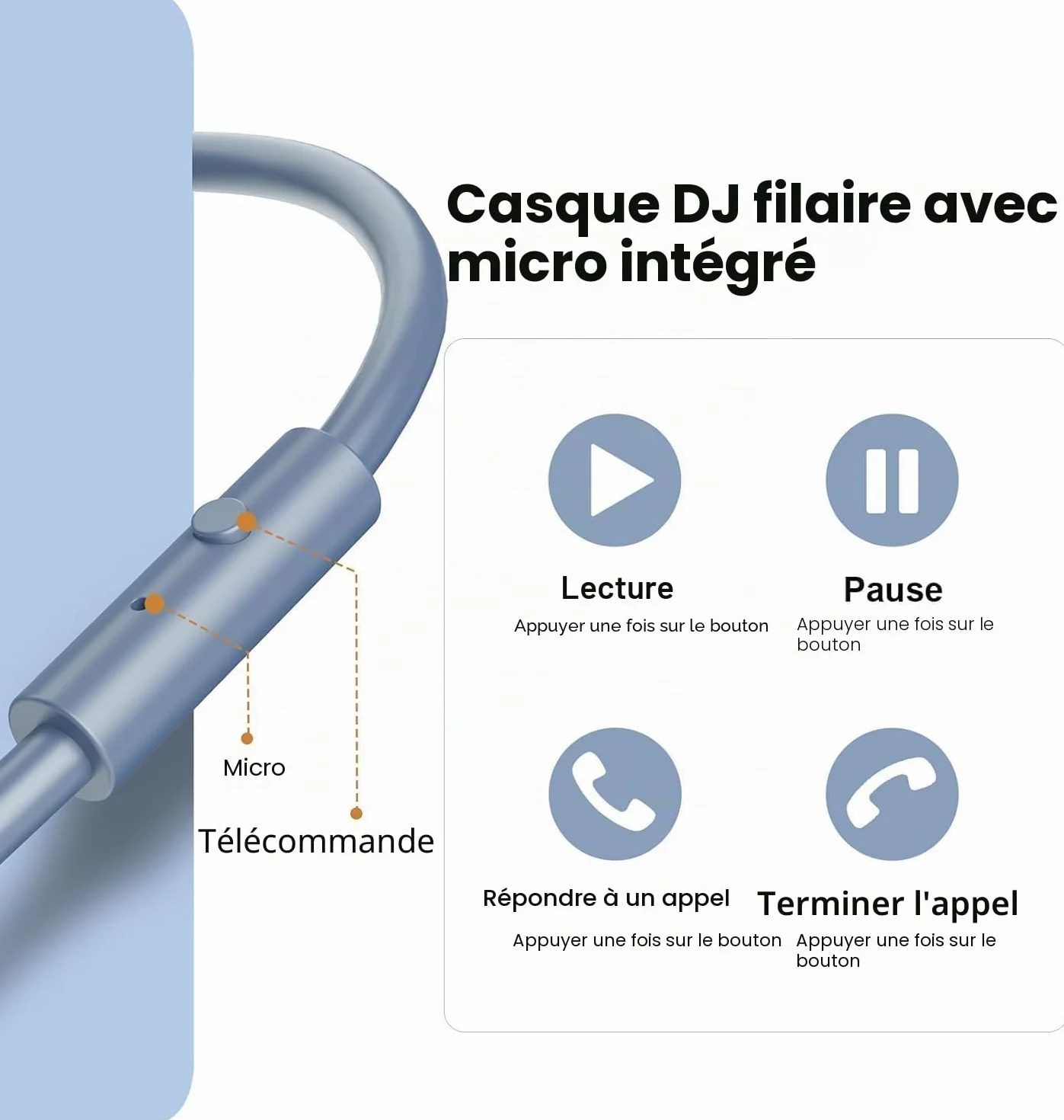OneOdio A70 Casque Audio Bluetooth Sans Fil 72H, Casque Diadème Fermé avec Port Partagé, Écouteurs 3,5 mm pour DJ, Piano, Guitare, Enregistrement, Bleu Ciel