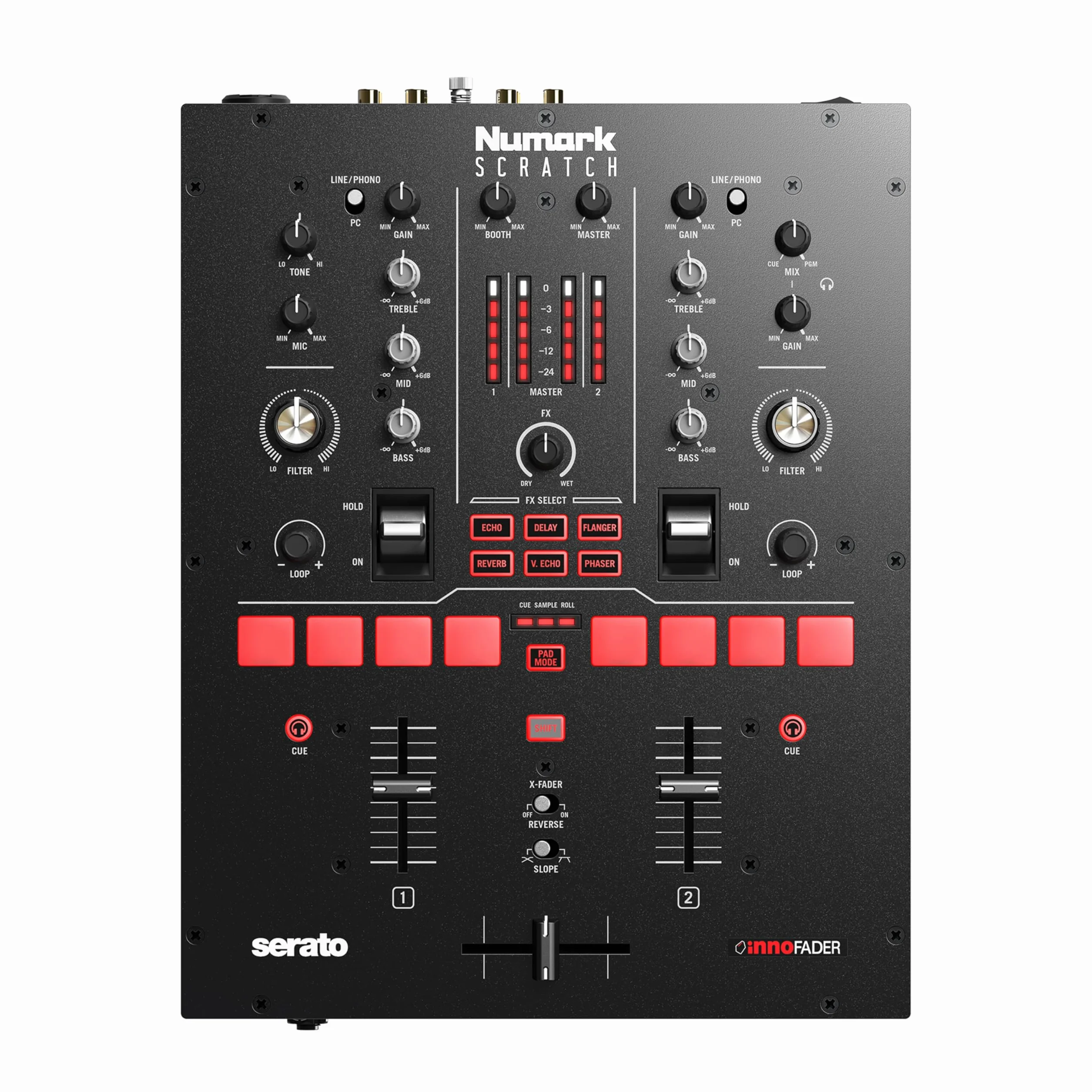 Numark Scratch Table de Mixage 2 Voies avec Serato DJ, Crossfader Innofader, Licence DVS, 24-Bit