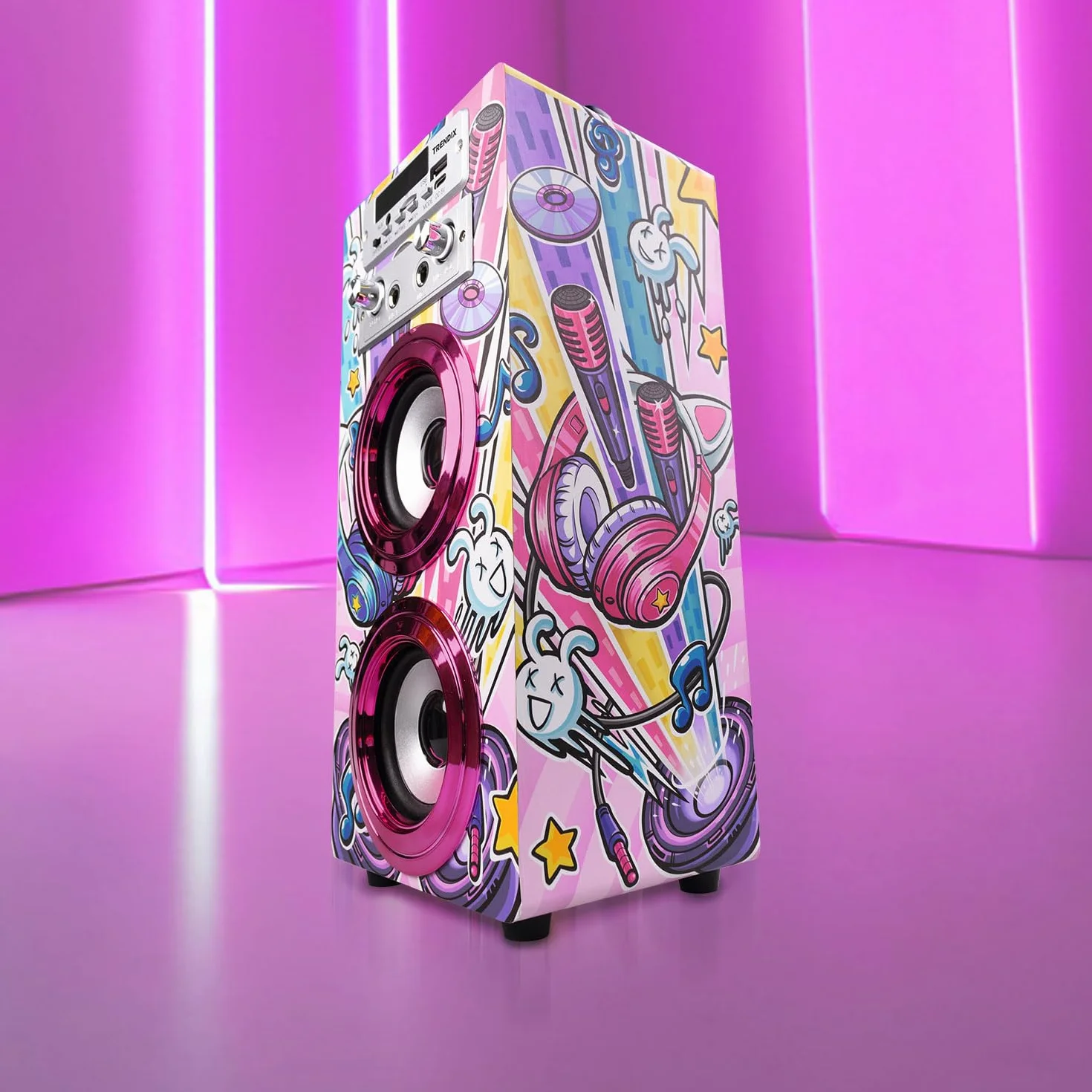 Enceinte Karaoke Karaoké Enfant 2 Microphones Cadeau Fille
