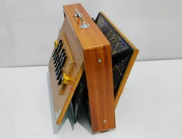 Shruti Box 38,1 x 25,4 x 7,6 cm Bois de Teck 440 Hz 432 Hz avec Padel Marron