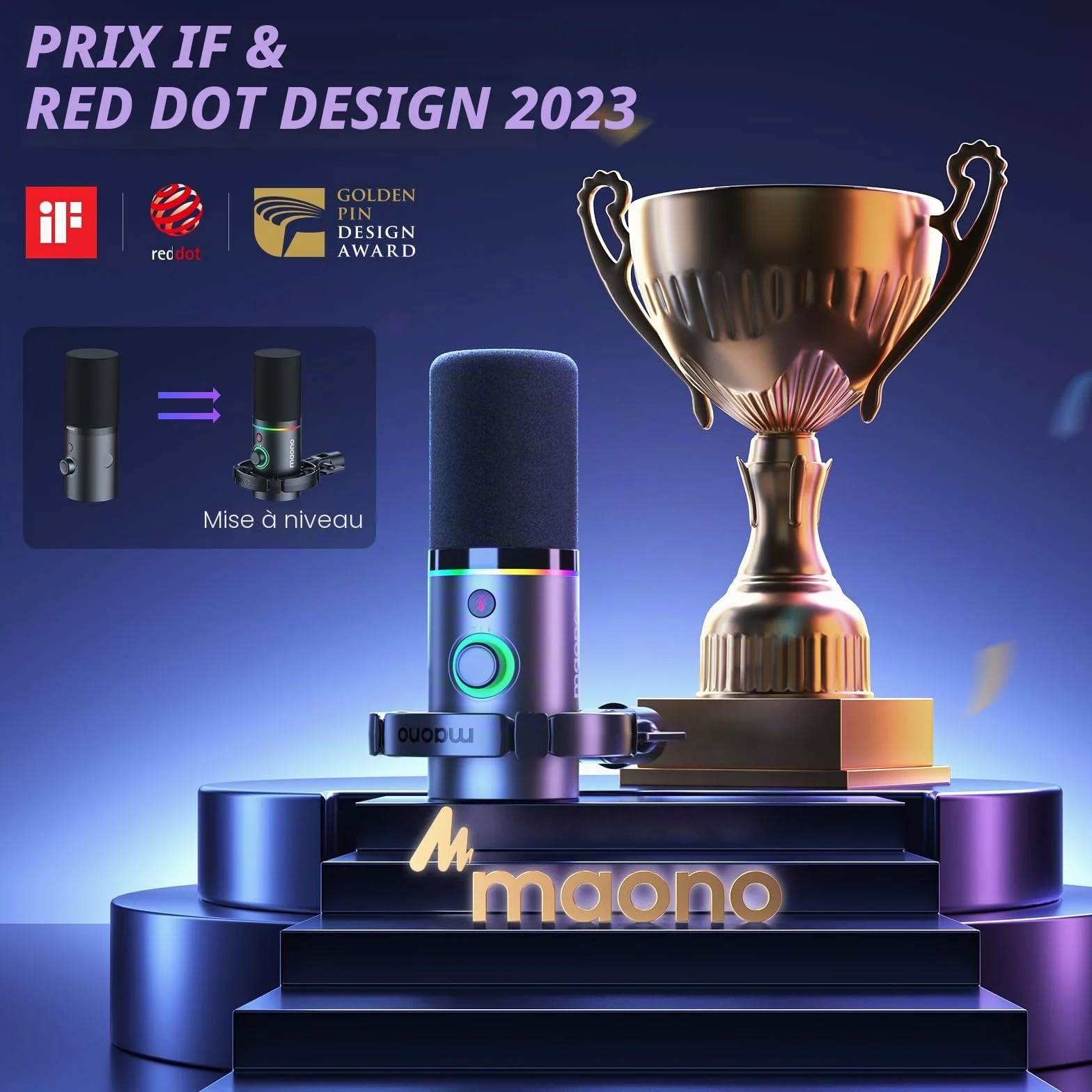 MAONO PD200XS Micro Kit XLR-USB Dynamique pour Streaming Gaming Podcast Enregistrement Noir
