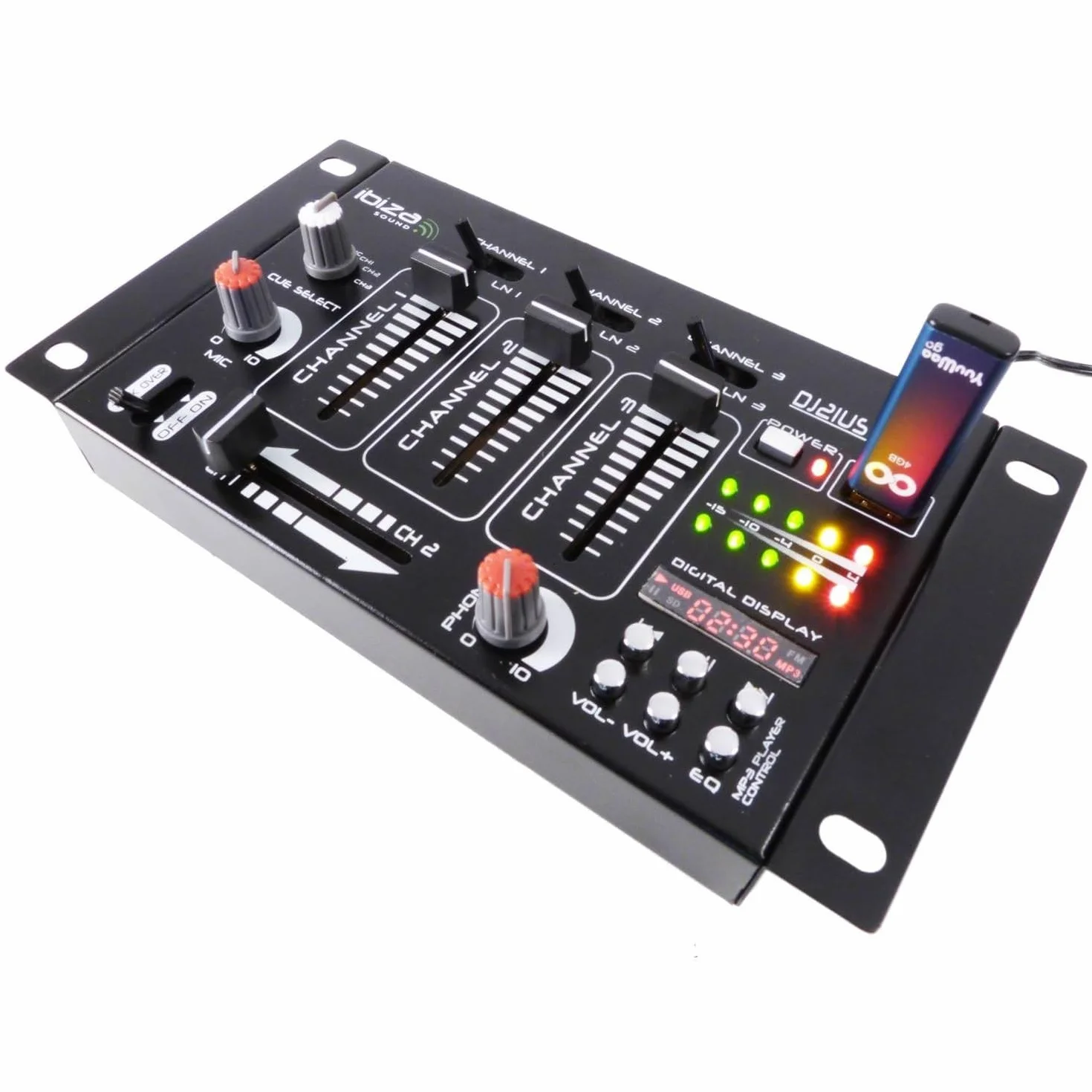 Kit table de mixage avec casque micro noir et jeu de lumière UFO