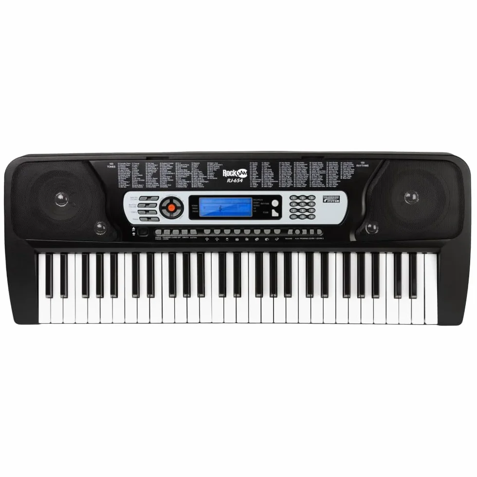 RockJam Clavier musical 54 touches avec pupitre et autocollants notes piano