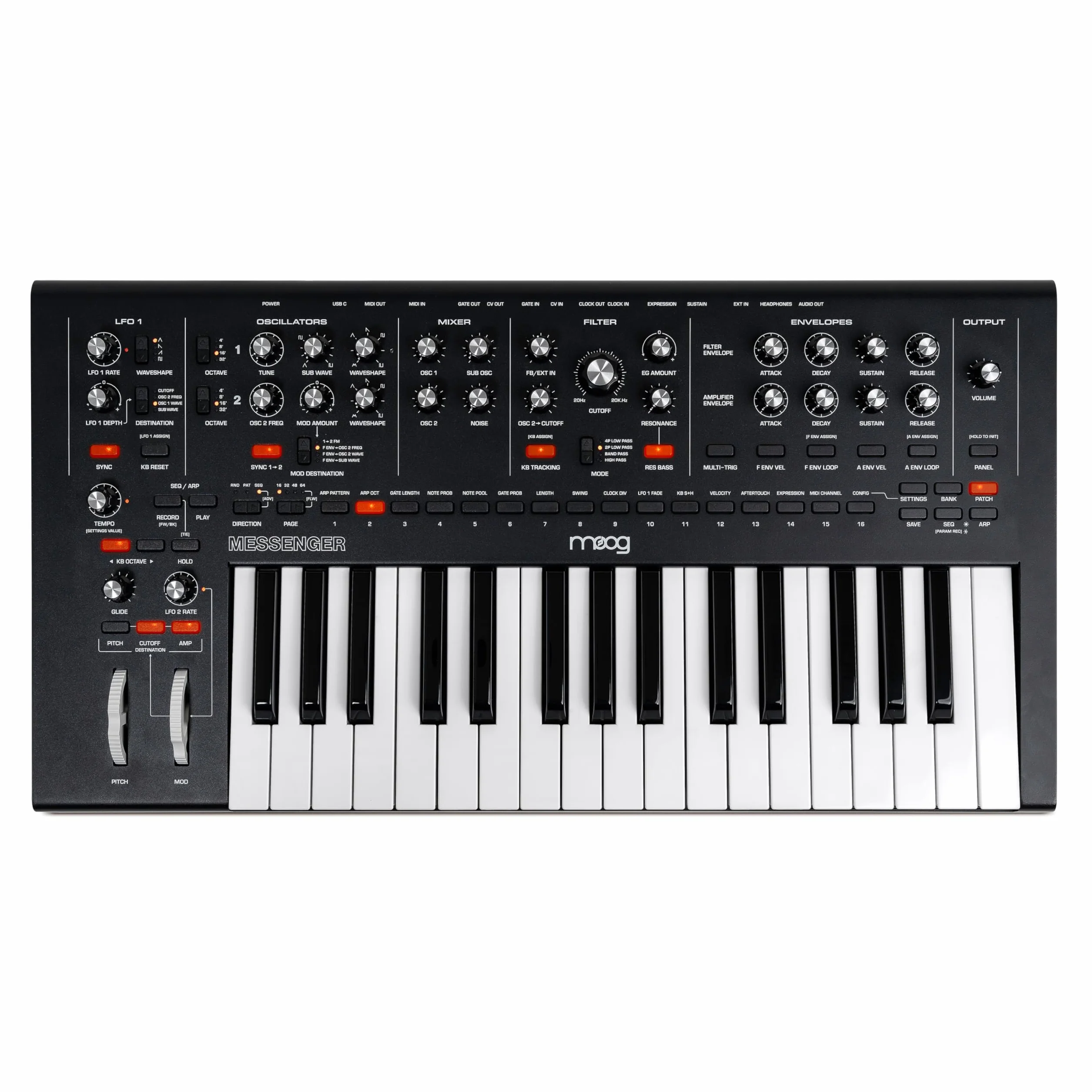 MOOG Messenger Synthétiseur Monophonique Analogique 32 Touches Séquenceur 64 Pas