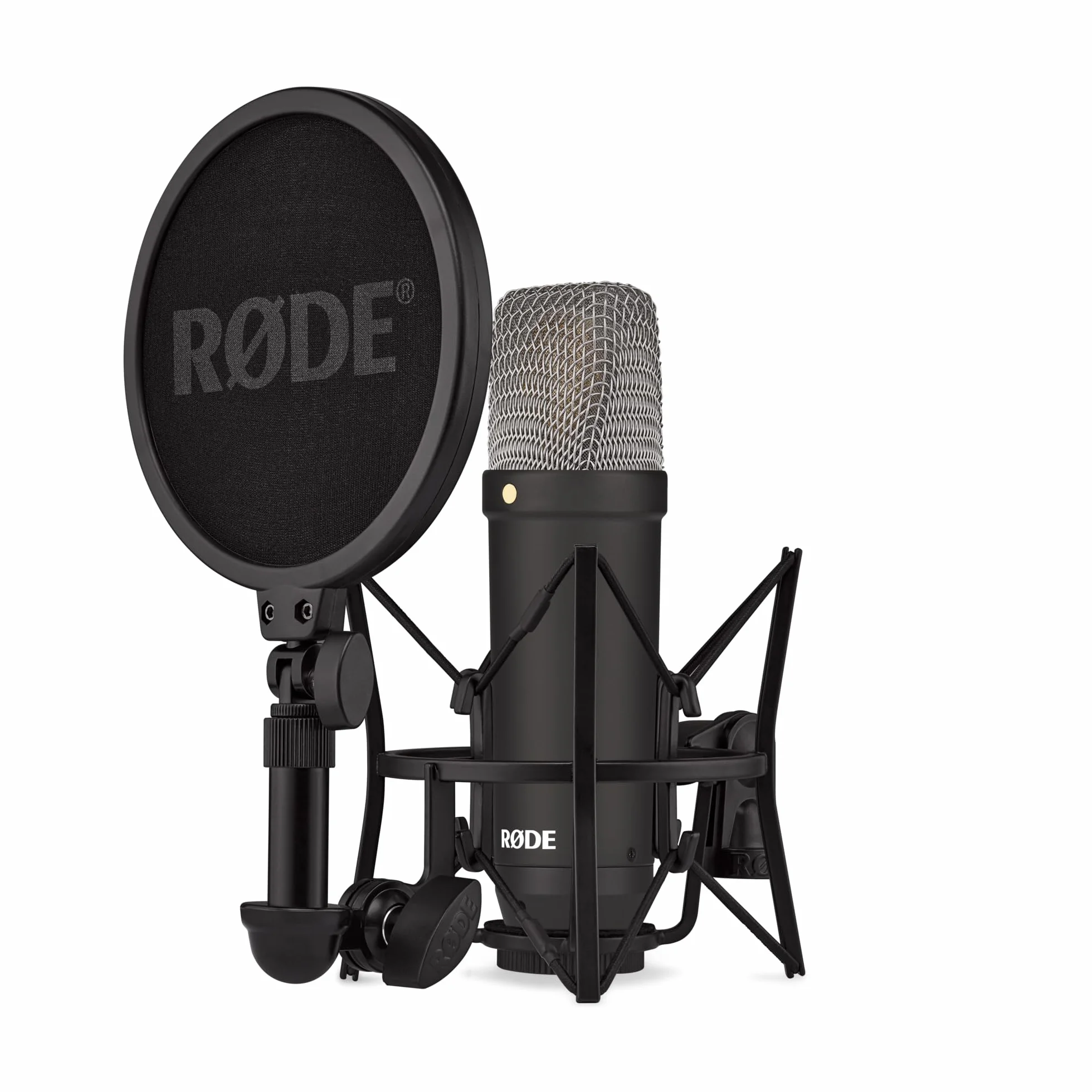 RØDE NT1 Signature Microphone à Condensateur Large Diaphragme avec Suspension, Filtre Anti-Pop et Câble XLR, Noir