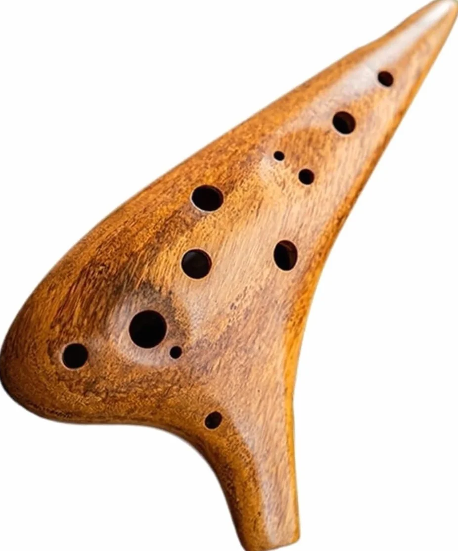 Professionnel Ocarina en Bois Alto 12 Trous Accordé en Do