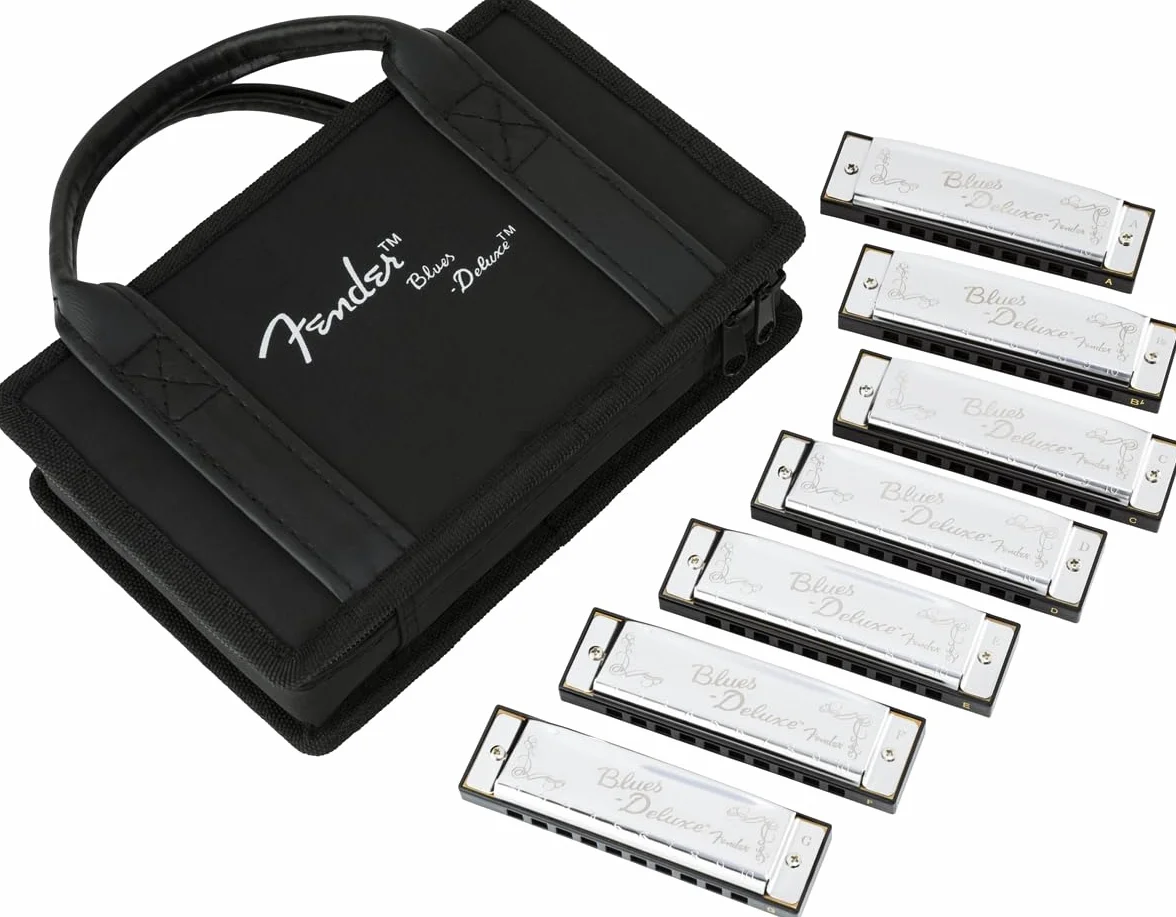 Fender Blues Deluxe 7 Set, Harmonica Collection Complète avec Étui