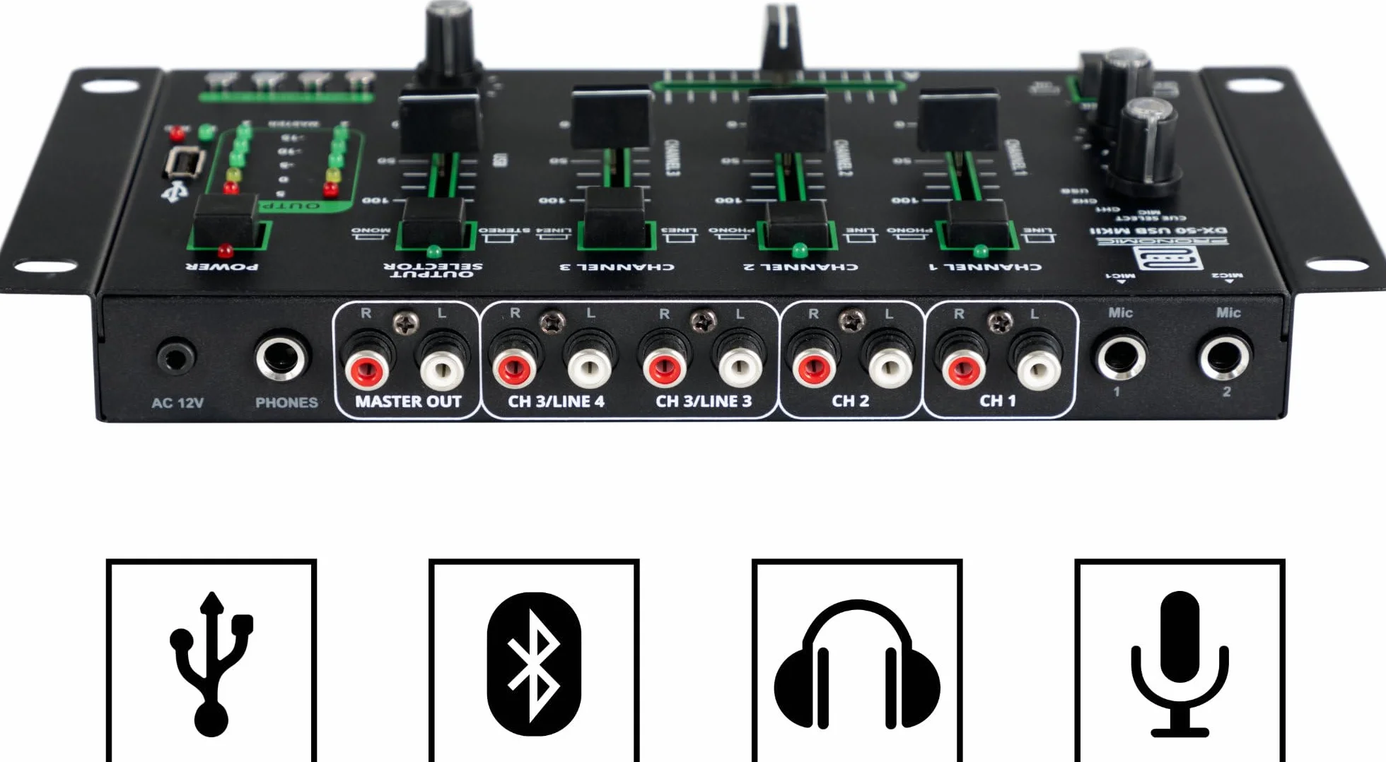 Pronomic DX-50 USB MKII Mixeur DJ 4 Canaux Bluetooth