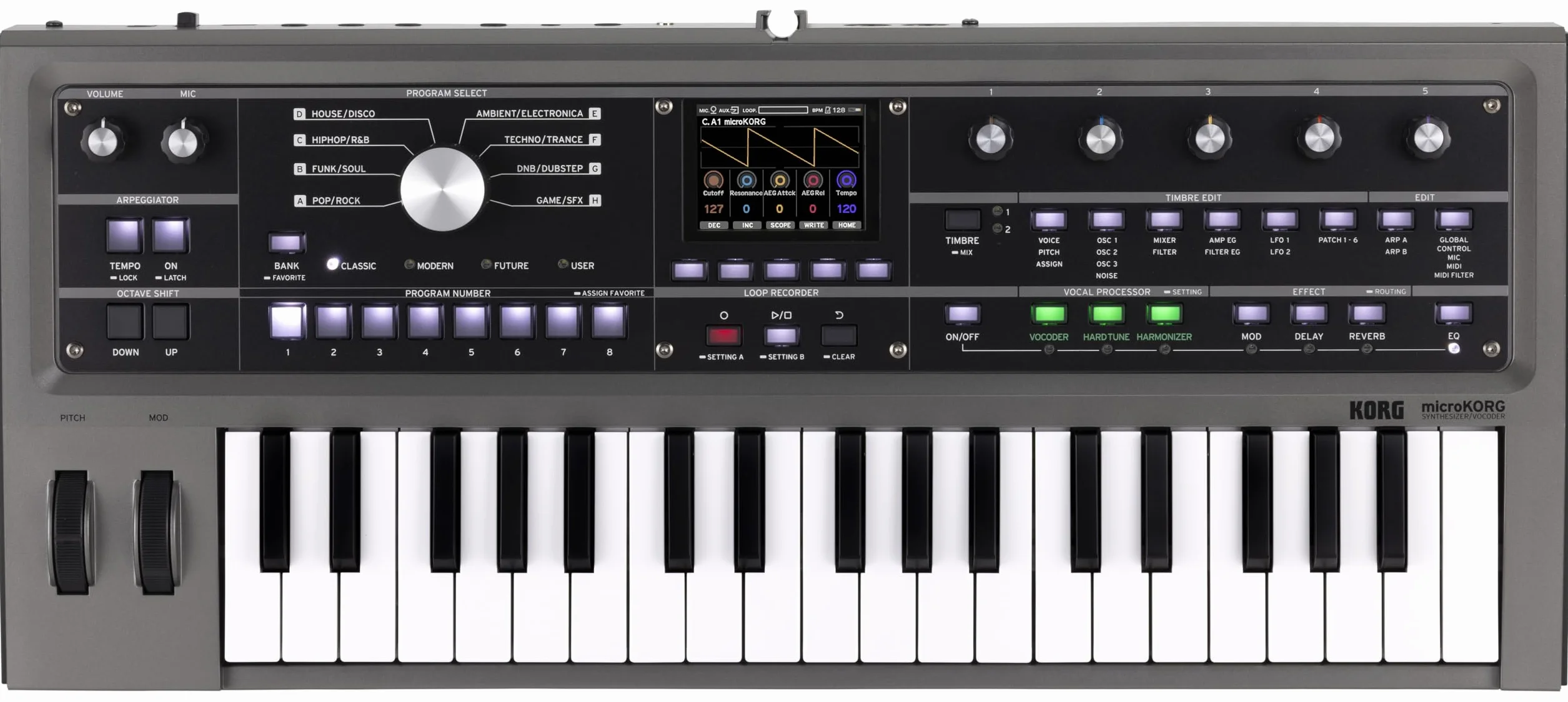 Korg microKORG 2 Synthétiseur Analogique 37 Touches Processeur Vocal