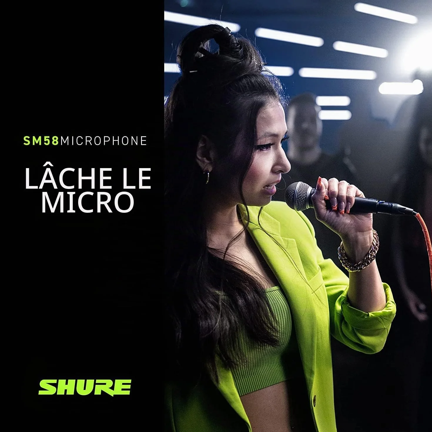 Shure SM58-Lce Microphone Dynamique Cardioïde pour Voix, Spectacle Live, Sonorisation et Studio