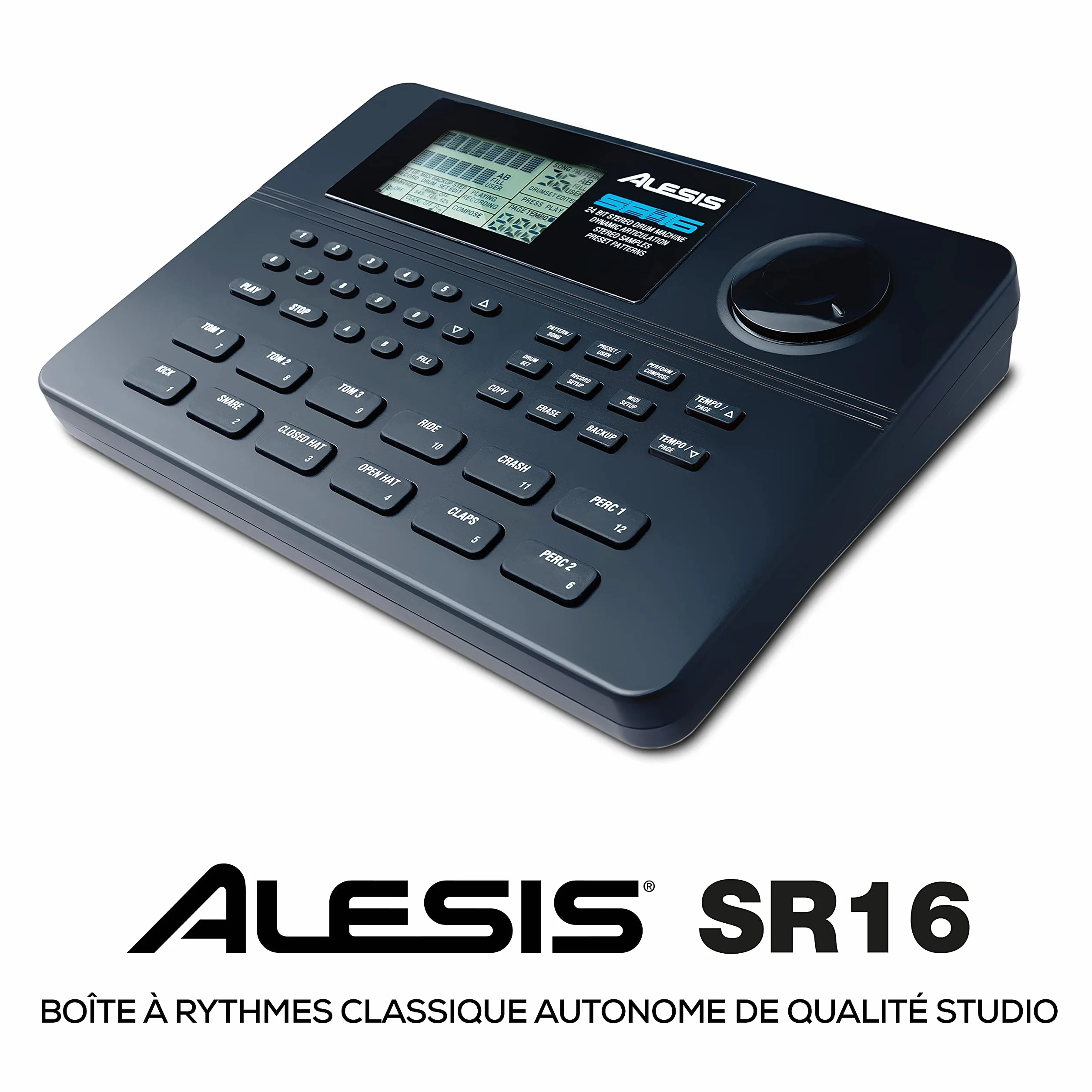 Alesis SR16 Boîte à Rythmes 12 Pads 233 Sons Percussions Dynamic Articulation Effets Intégrés