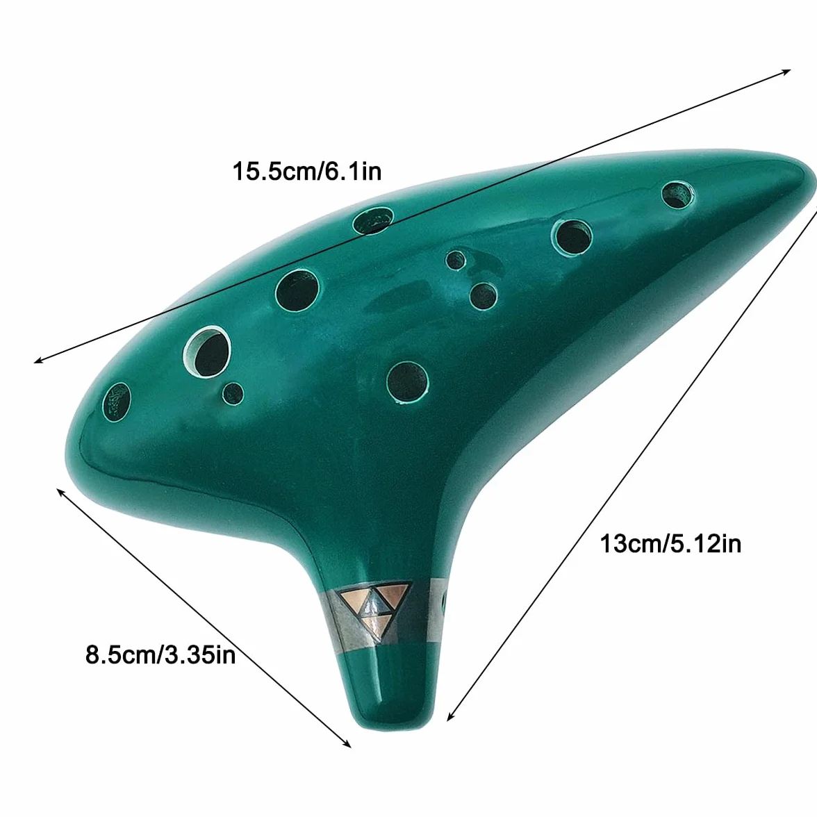 Ocarina en céramique 12 trous Alto Do Instrument de musique avec sangle de cou Boîte cadeau Noir