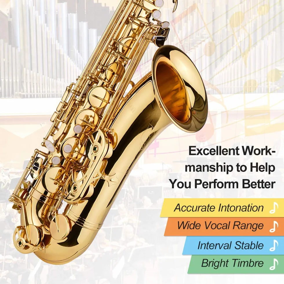Saxophone ténor COMETX en laiton laqué avec étui