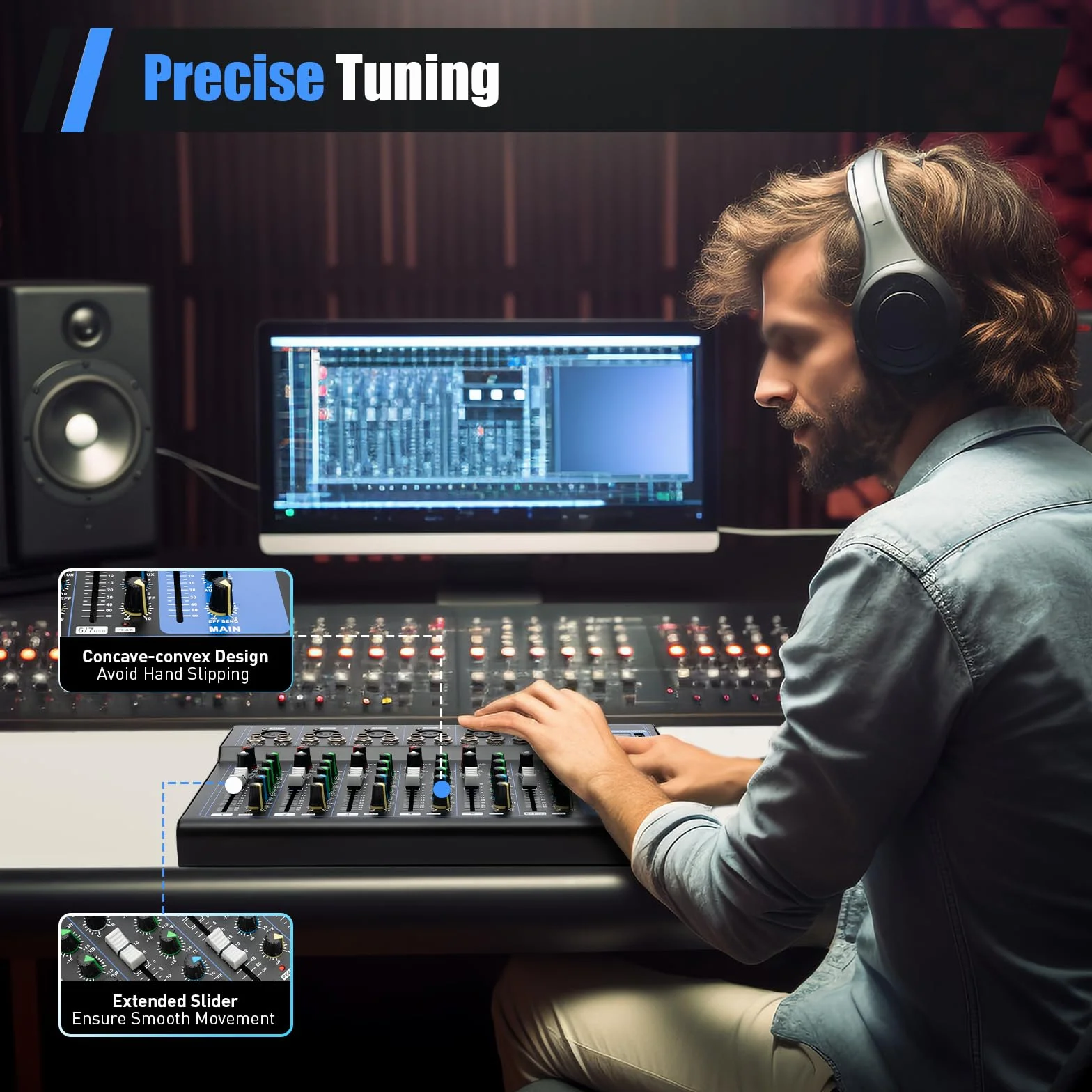 Table de mixage 7 canaux USB entrée micro 2 enregistreur audio