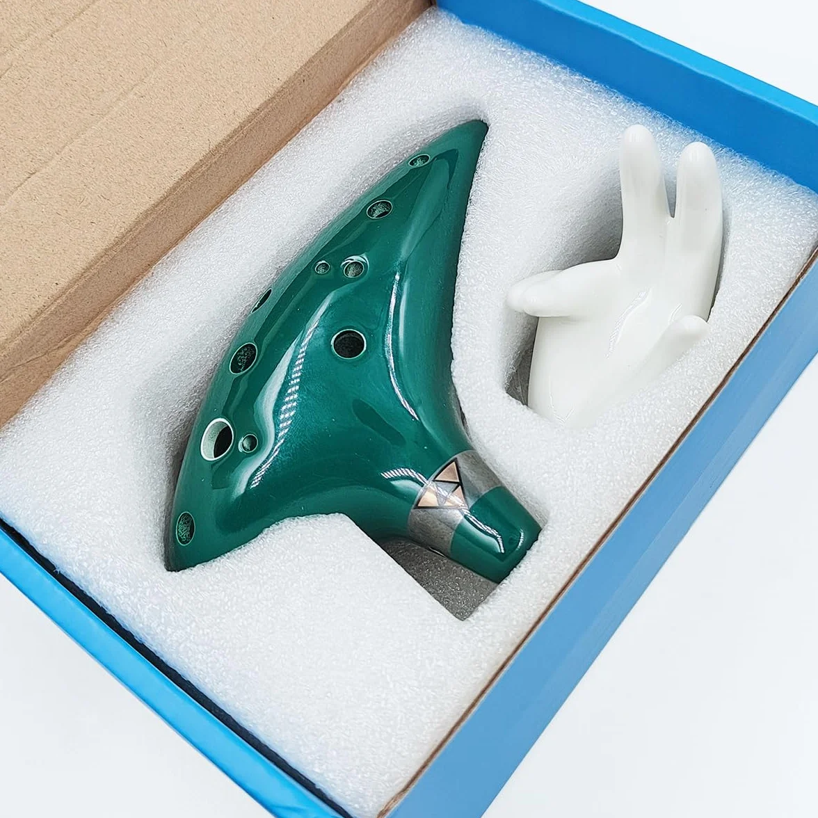 Ocarina en céramique 12 trous Alto Do Instrument de musique avec sangle de cou Boîte cadeau Noir