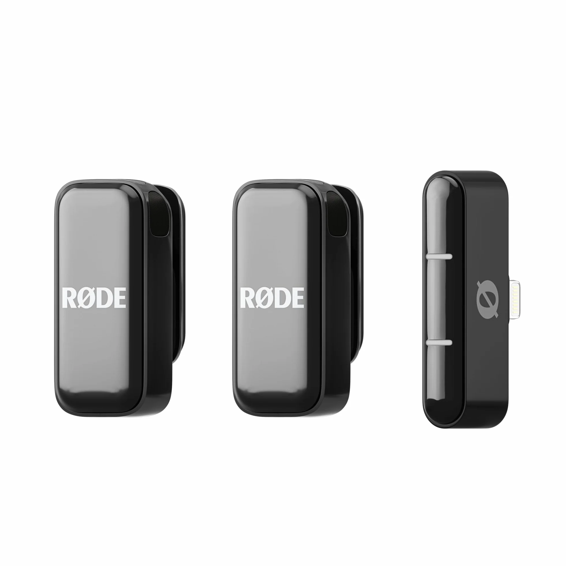 RØDE Wireless Micro, Microphone sans Fil Compact, Deux micros avec boîtier de Charge pour Smartphone, Lightning, Noir