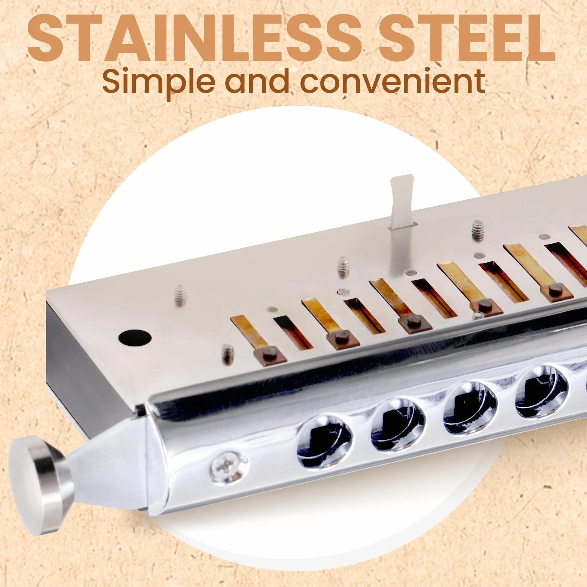 CONJURER harmonica chromatique 10 trous 40 tons Do, anche en bronze phosphoreux