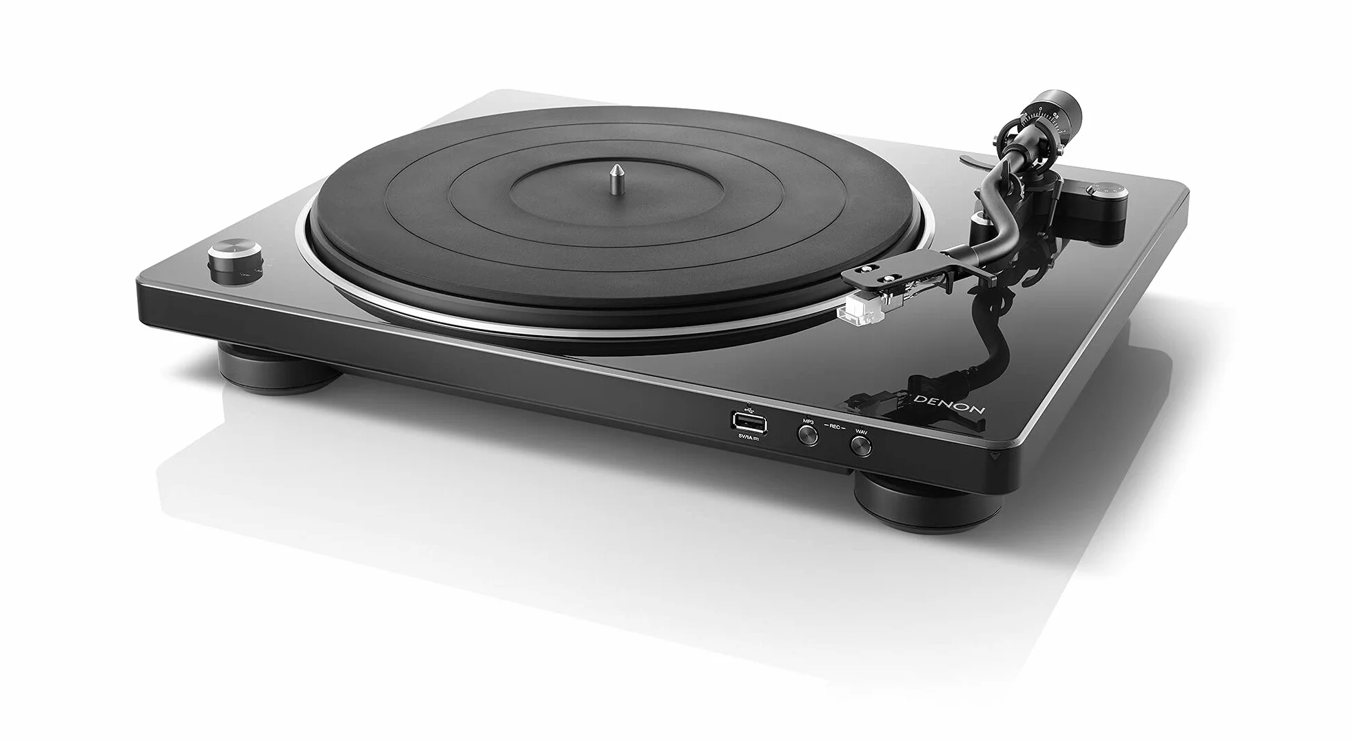 Denon DP-450USB Platine Hi-Fi USB avec Pré-Amplificateur Phono, Entraînement par Courroie, Enregistrement MP3/WAV Noir