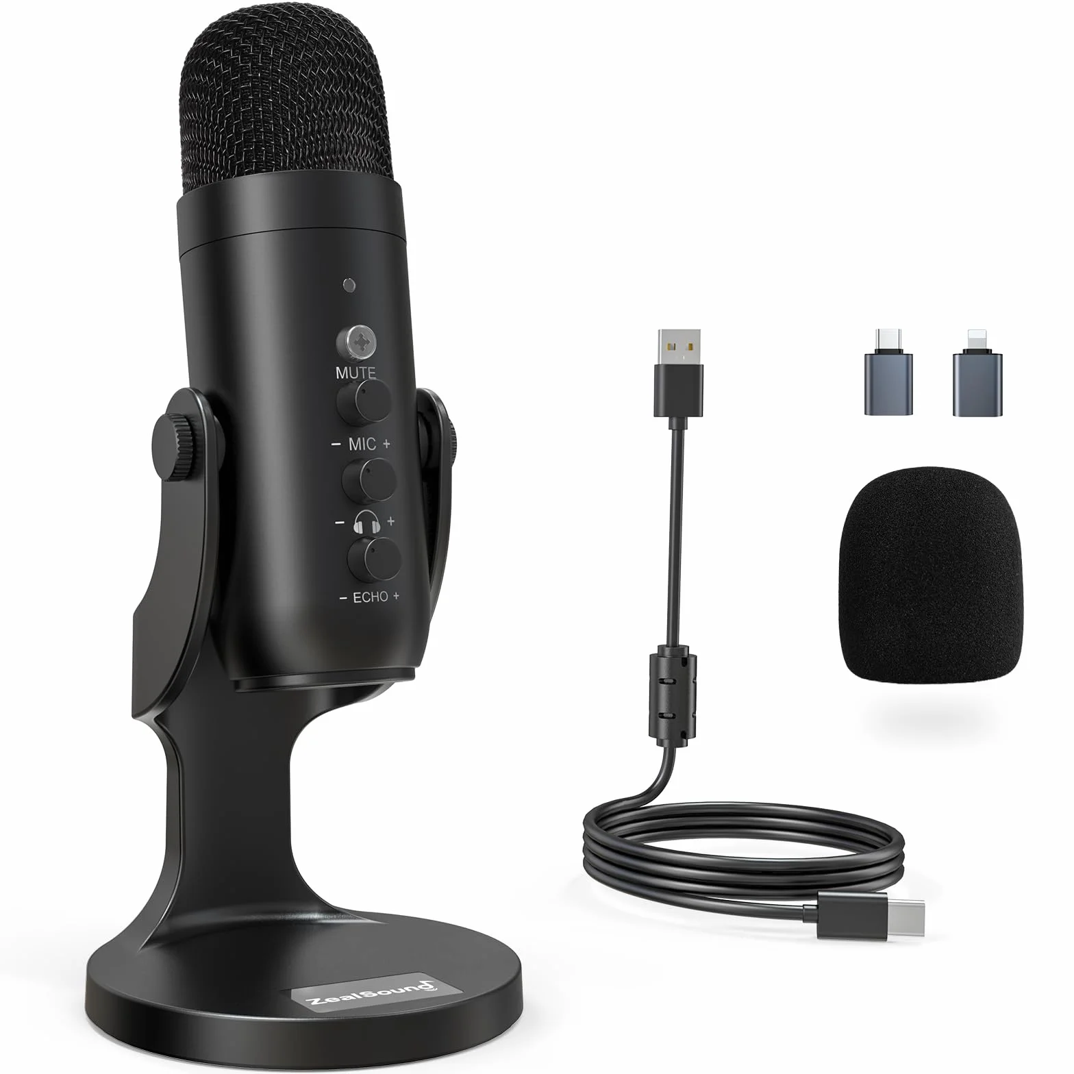 ZealSound Micro Podcast USB à Condensateur - Réduction du Bruit pour PC, Gaming, Streaming, Enregistrement