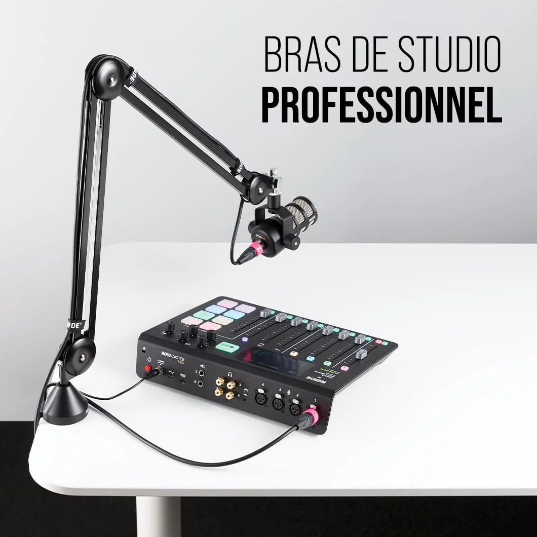RODE PSA1 Bras Perche de Studio Professionnel, Ressorts Internes Silencieux, Pince de Bureau Noir
