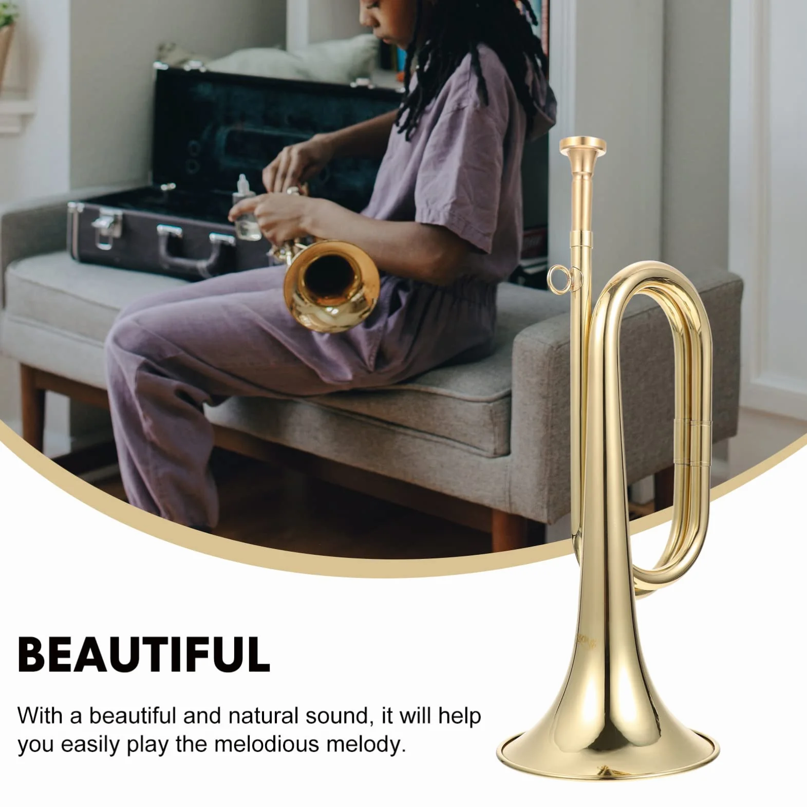 Clairon De Cavalerie En Laiton 31Cm Pour Débutants - Instrument À Vent Portable Avec Son Naturel