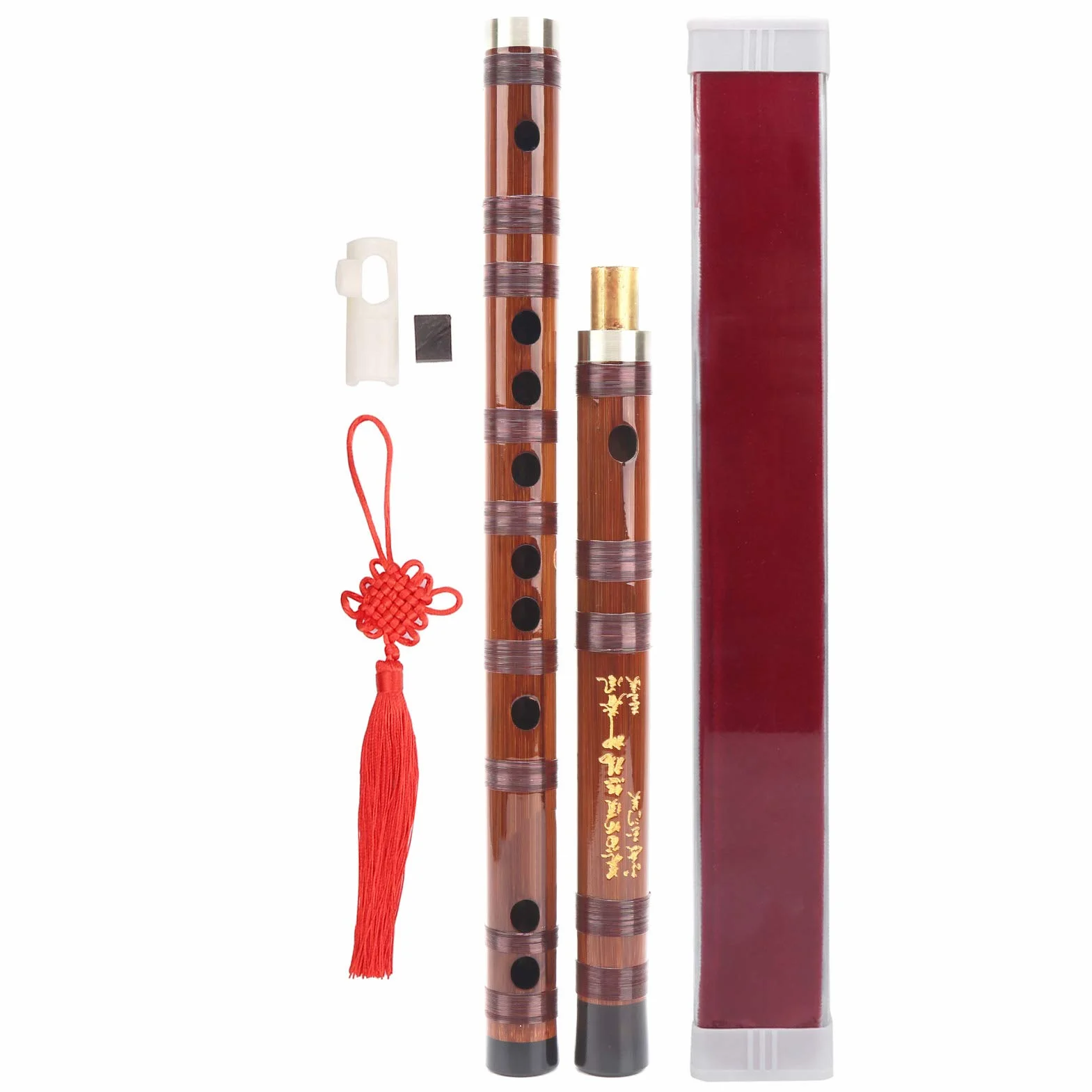 Flûte en bambou avec membrane et sac en velours pour Débutants, Instrument d'orchestre