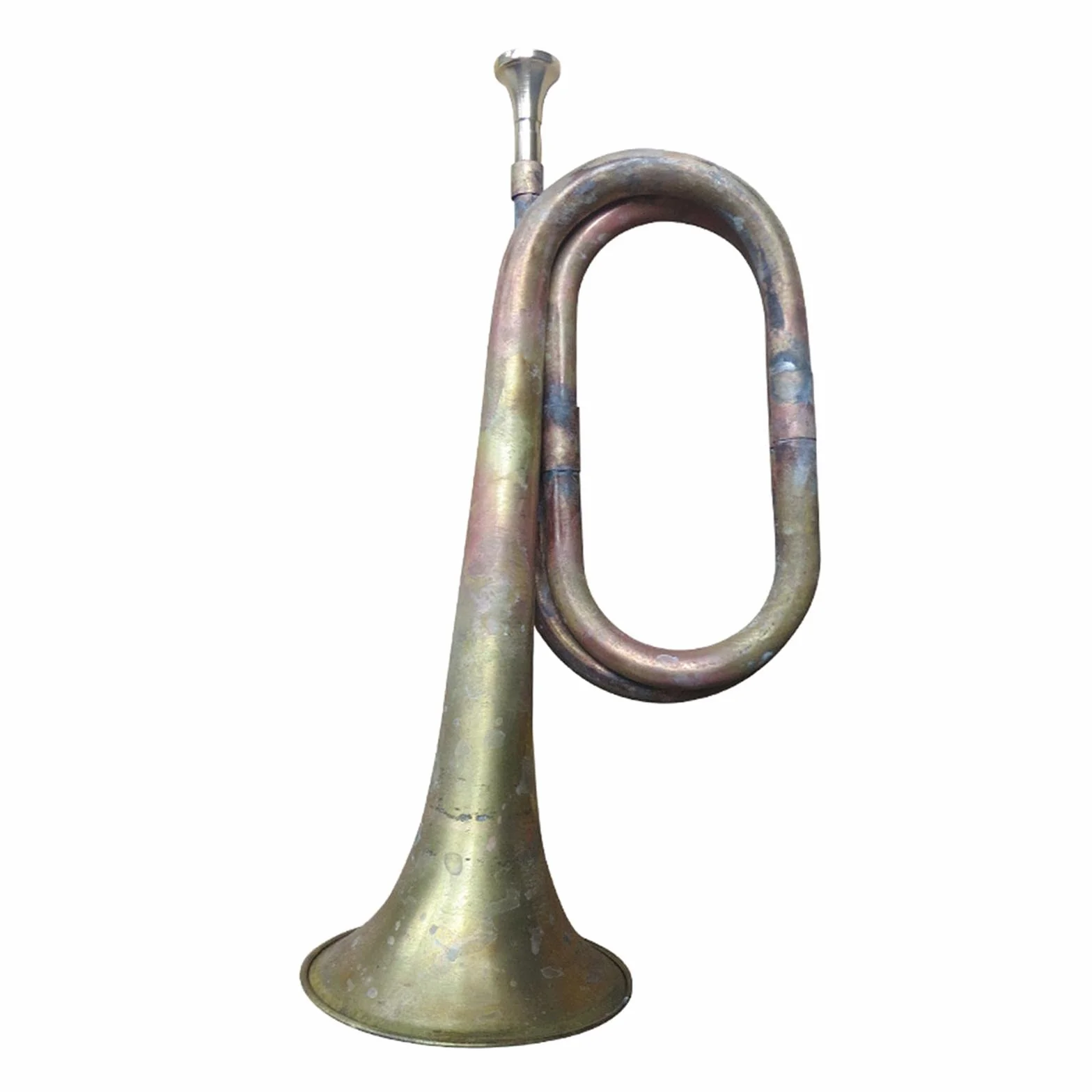 Trompette de cavalerie en cuivre massif et laiton 32 cm orchestre