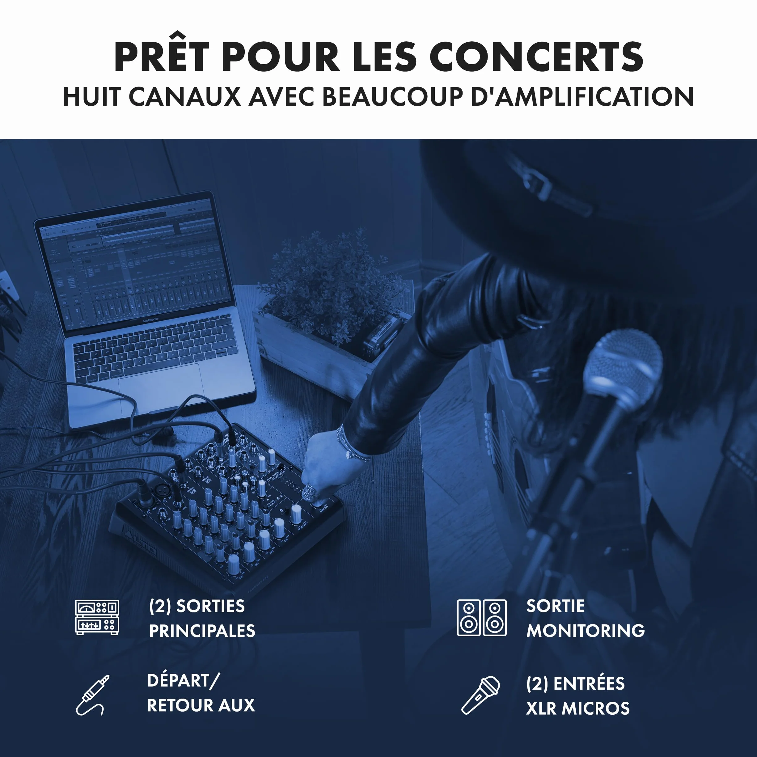 ALTO TrueMix 600 Mixeur Audio 2 Entrées Micro XLR Interface Audio USB Bluetooth Podcasts Concerts Enregistrements DJ