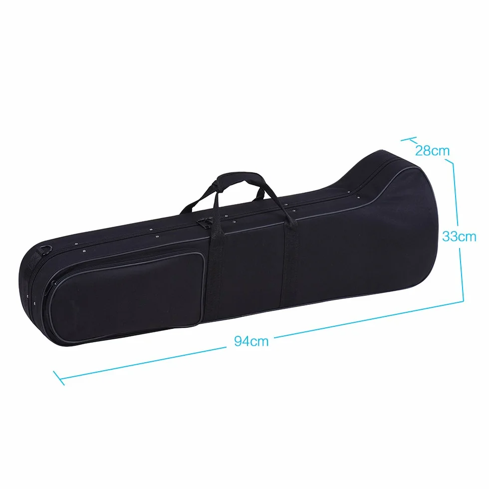 Trombone Bb en laiton doré laqué avec embouchure cuivre et nickel et étui de nettoyage