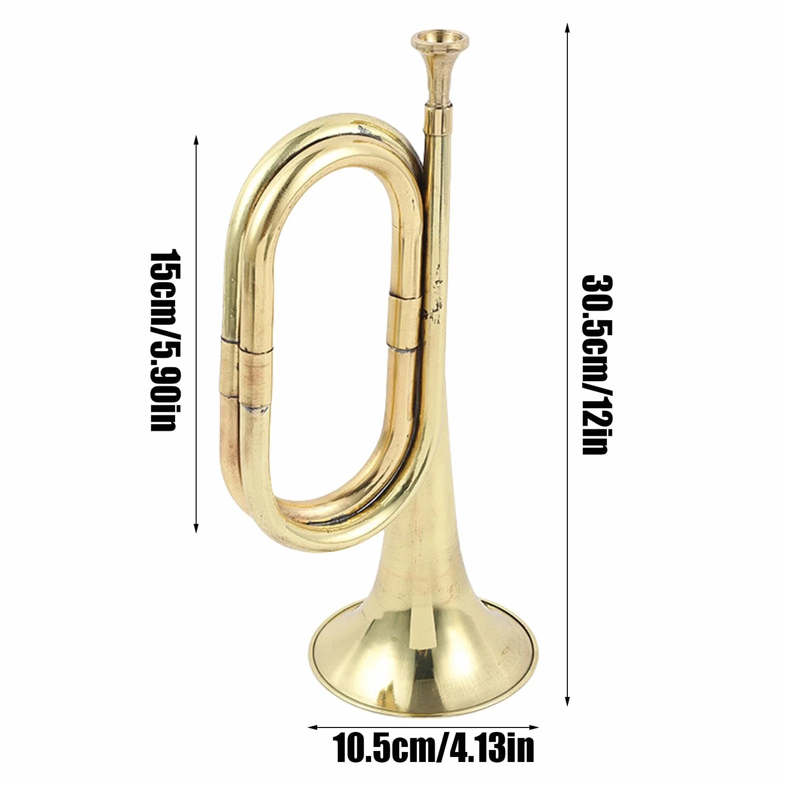Gold Plated Pocket Trumpet Bugle for Beginners Band Orchestra Cavalry