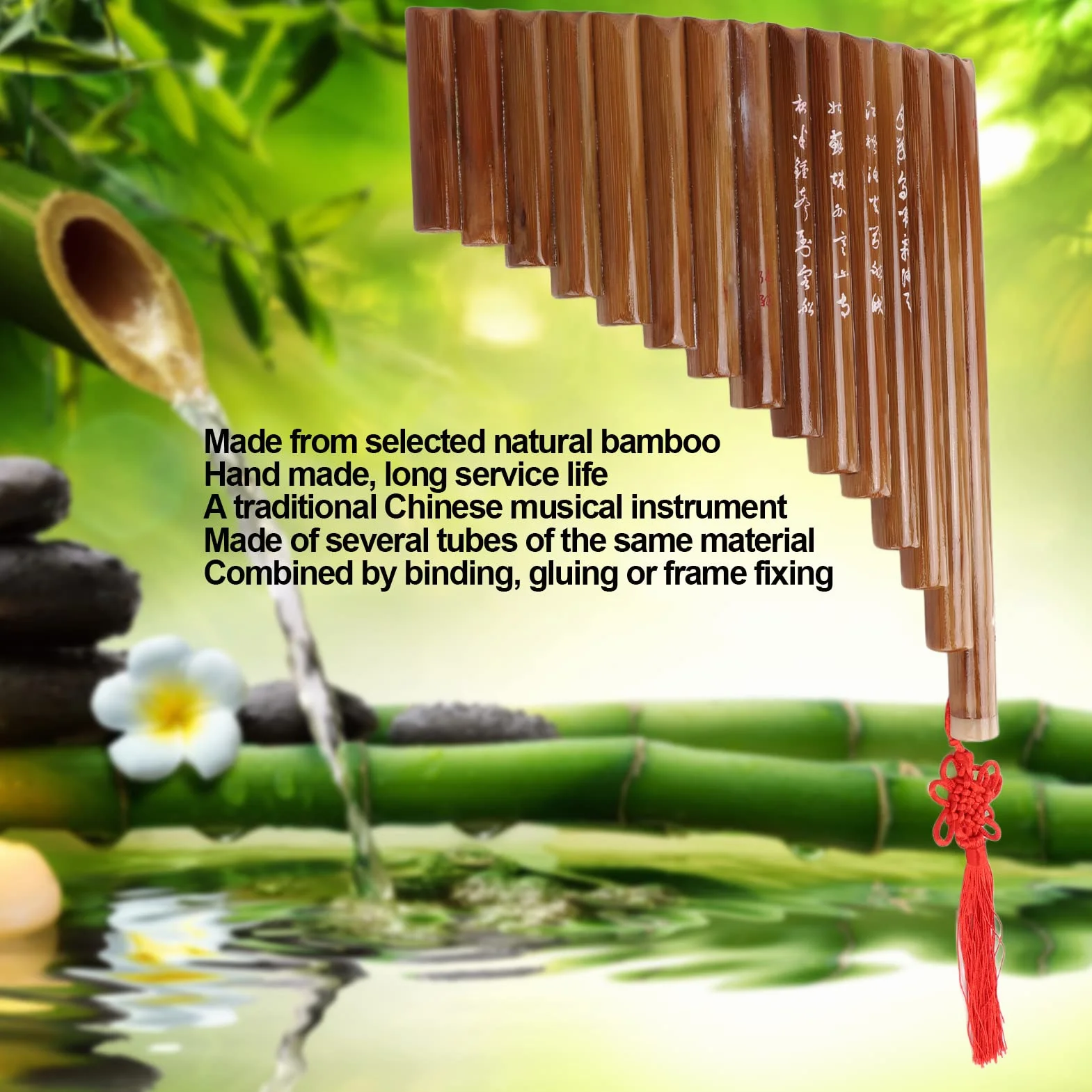 Pan Flute 15 Pipes G Tone Chinois Pan Pipe Instrument Flûte De Pan En Bambou