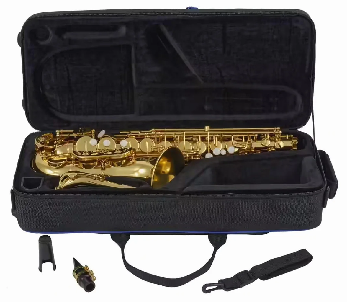 Woodbrass WSA300 Saxophone Alto Mi♭ Verni Laiton Verni Instrument à vent Débutant Prêt à Jouer Étui Accessoires Inclus