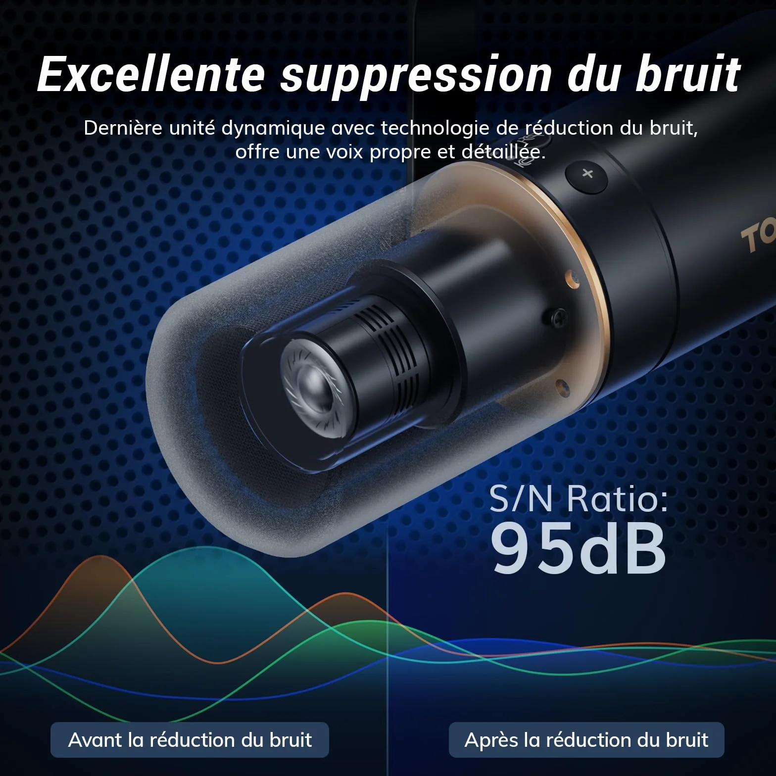TONOR TD510+ Microphone Cardioïde Dynamique USB/XLR Studio avec Bras de Support pour Podcasting Gaming Streaming