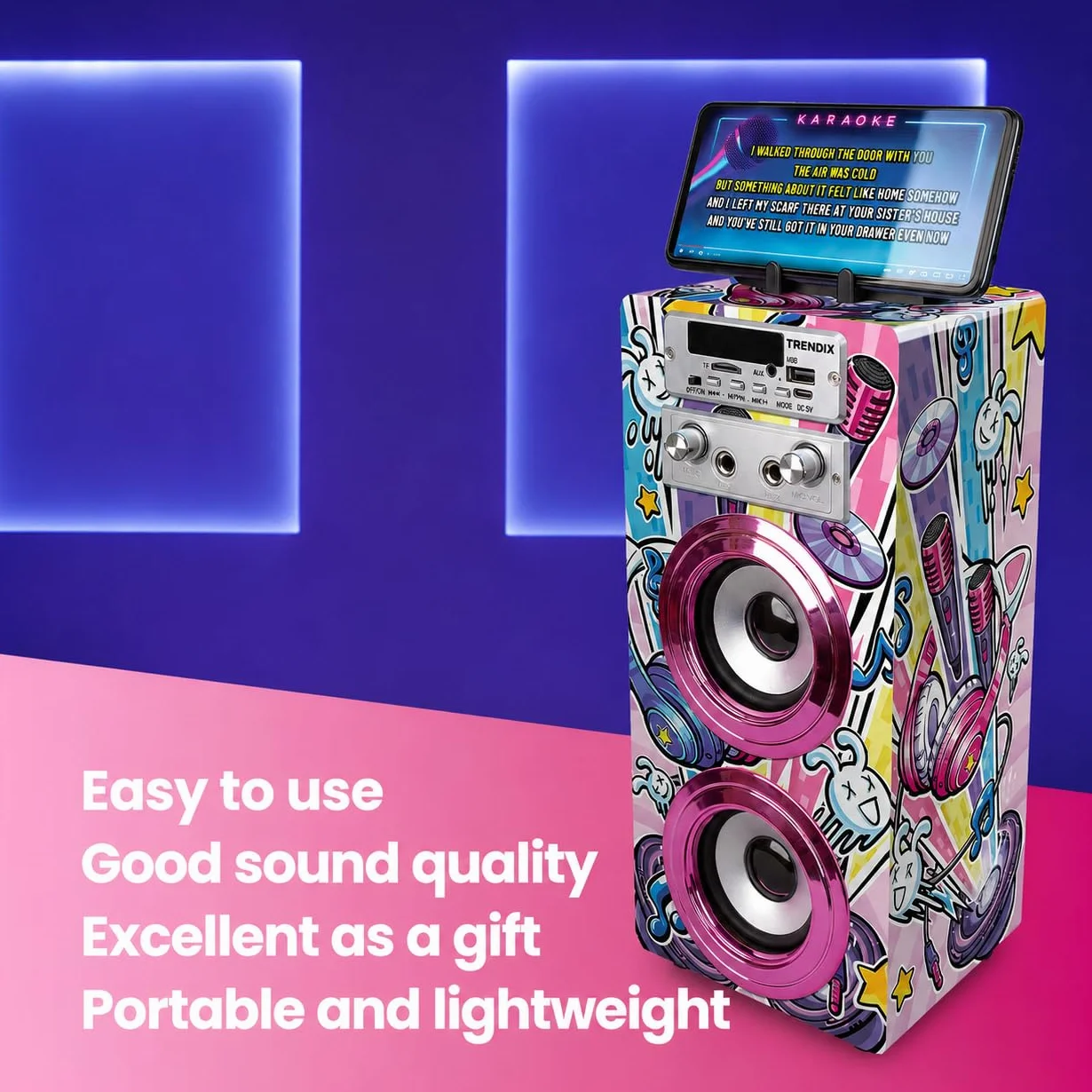 Enceinte Karaoke Karaoké Enfant 2 Microphones Cadeau Fille